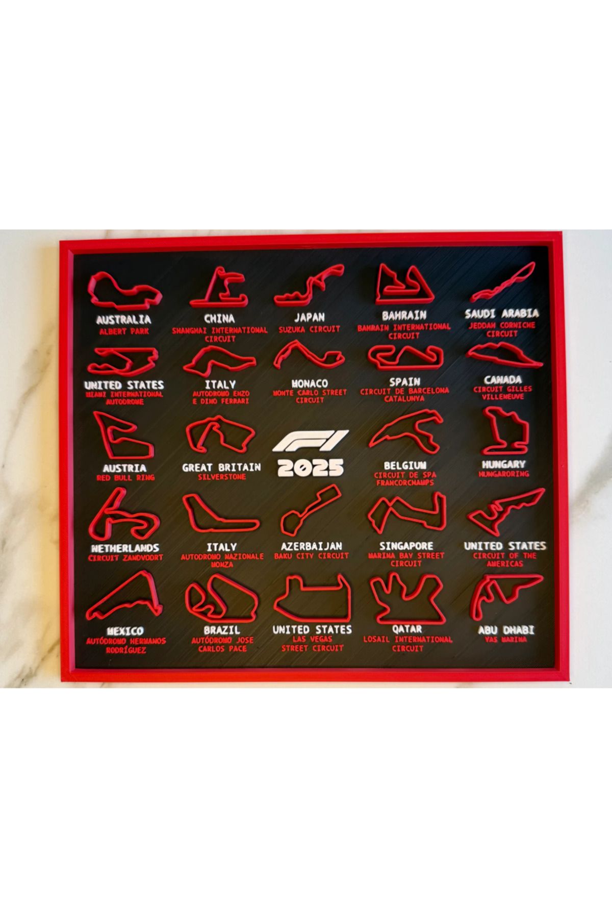 ECDESİNG Formula 1 Tutkunlarına Özel Pist Haritası Tablosu