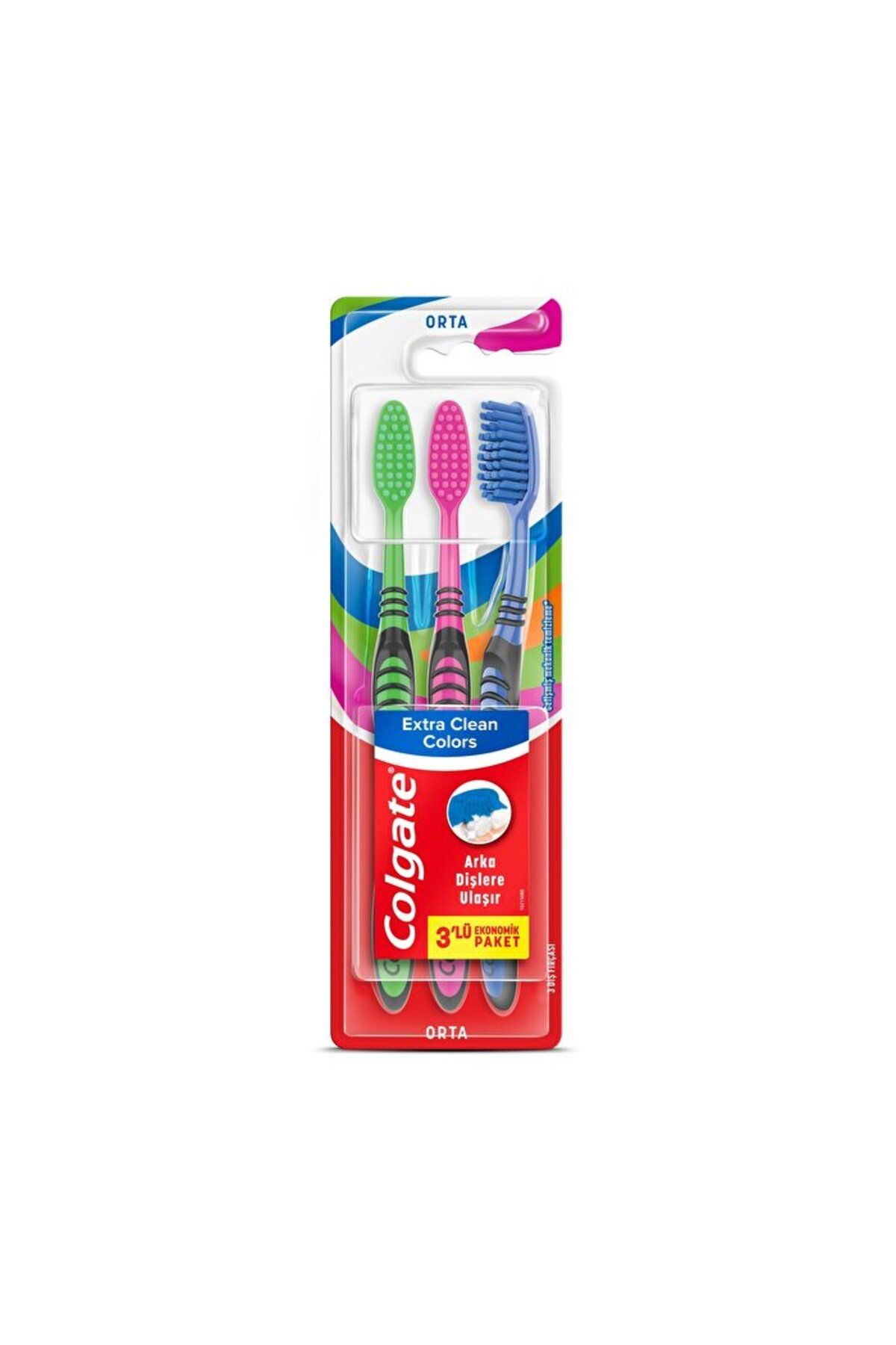 Colgate Diş Fırçası - Extra Clean Colors Medium - 2+1