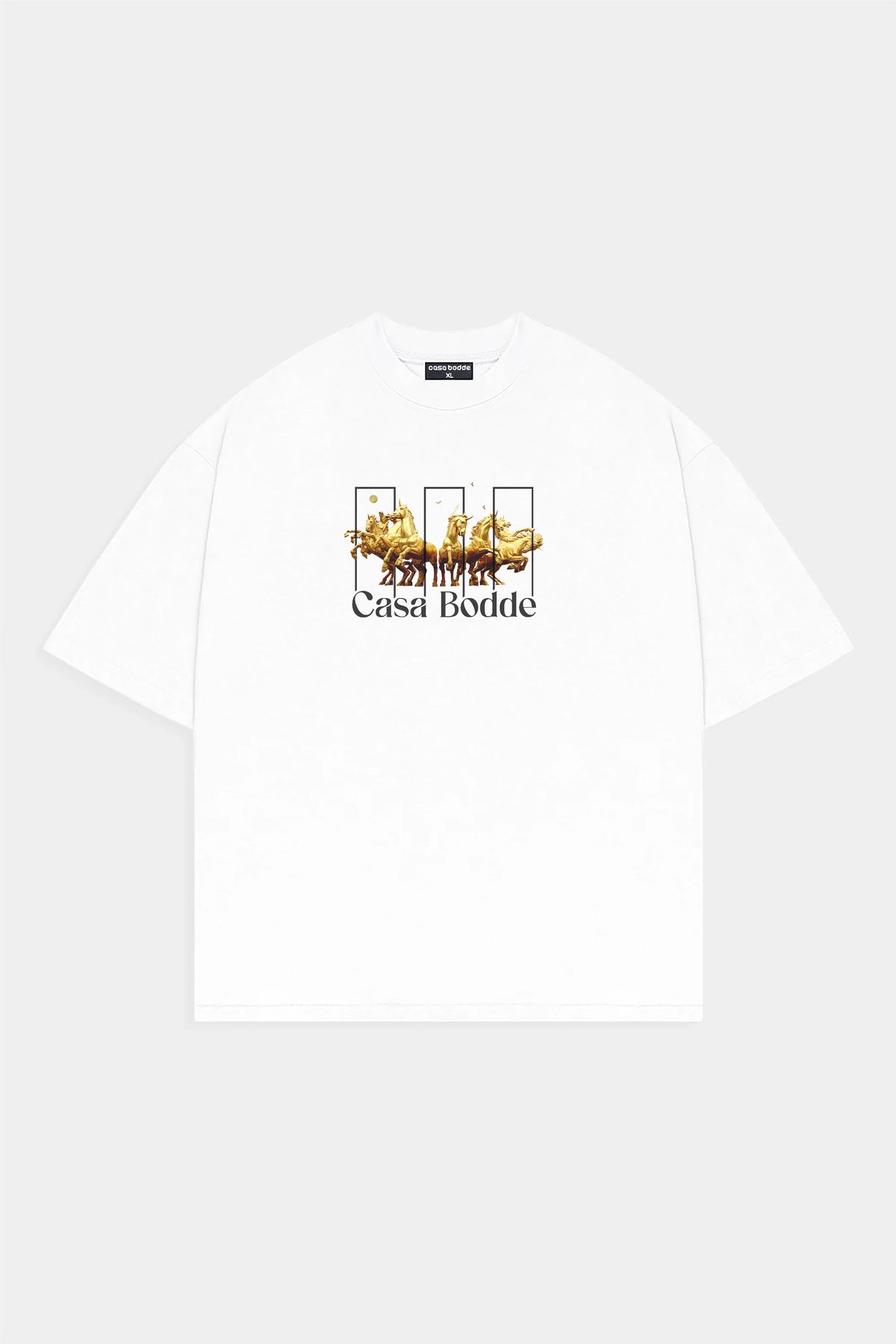Casa Bodde Altın At Baskılı Unisex Tişört