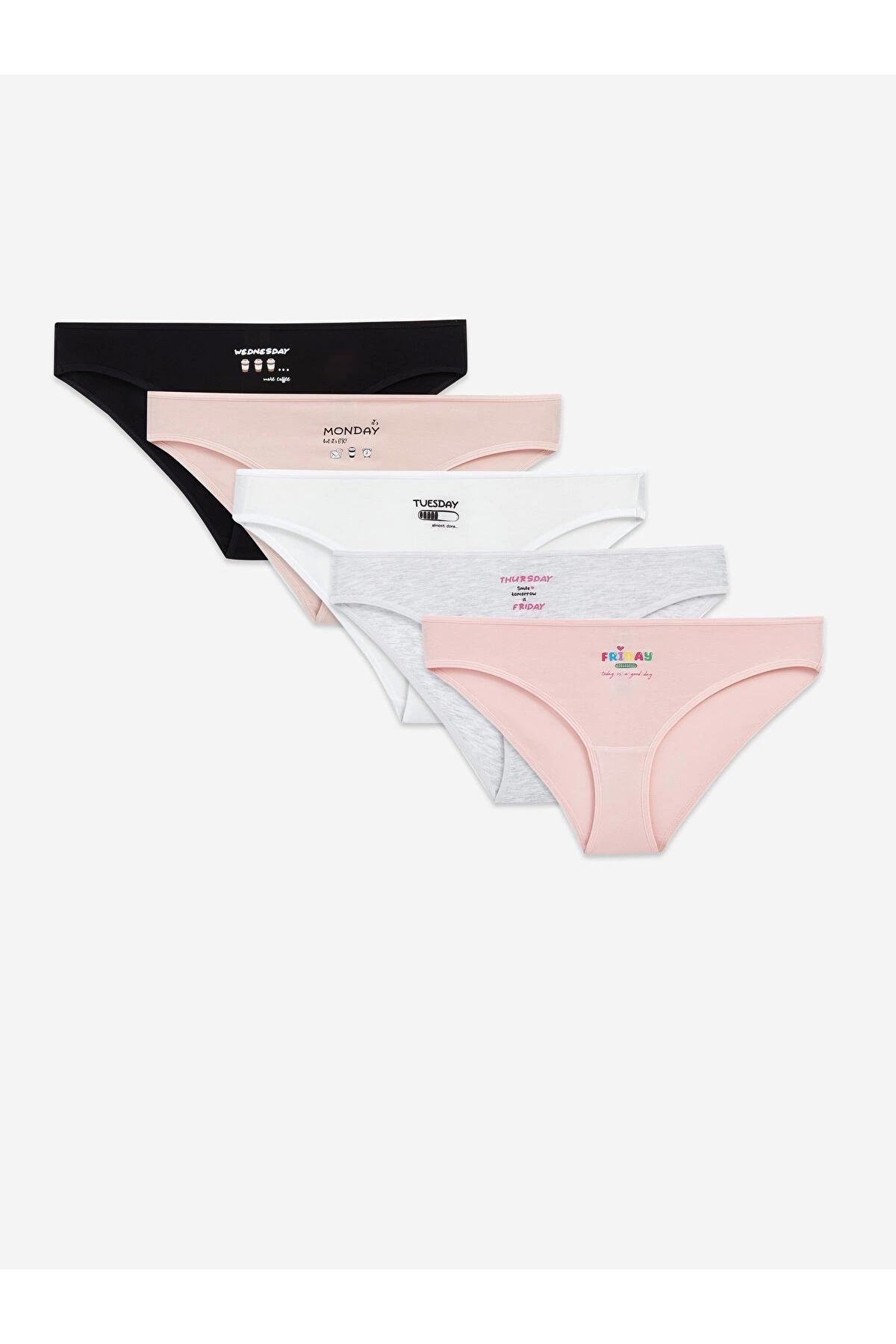 LC Waikiki LCW Young Pembe Baskılı Bikini Külot 5'li Paket