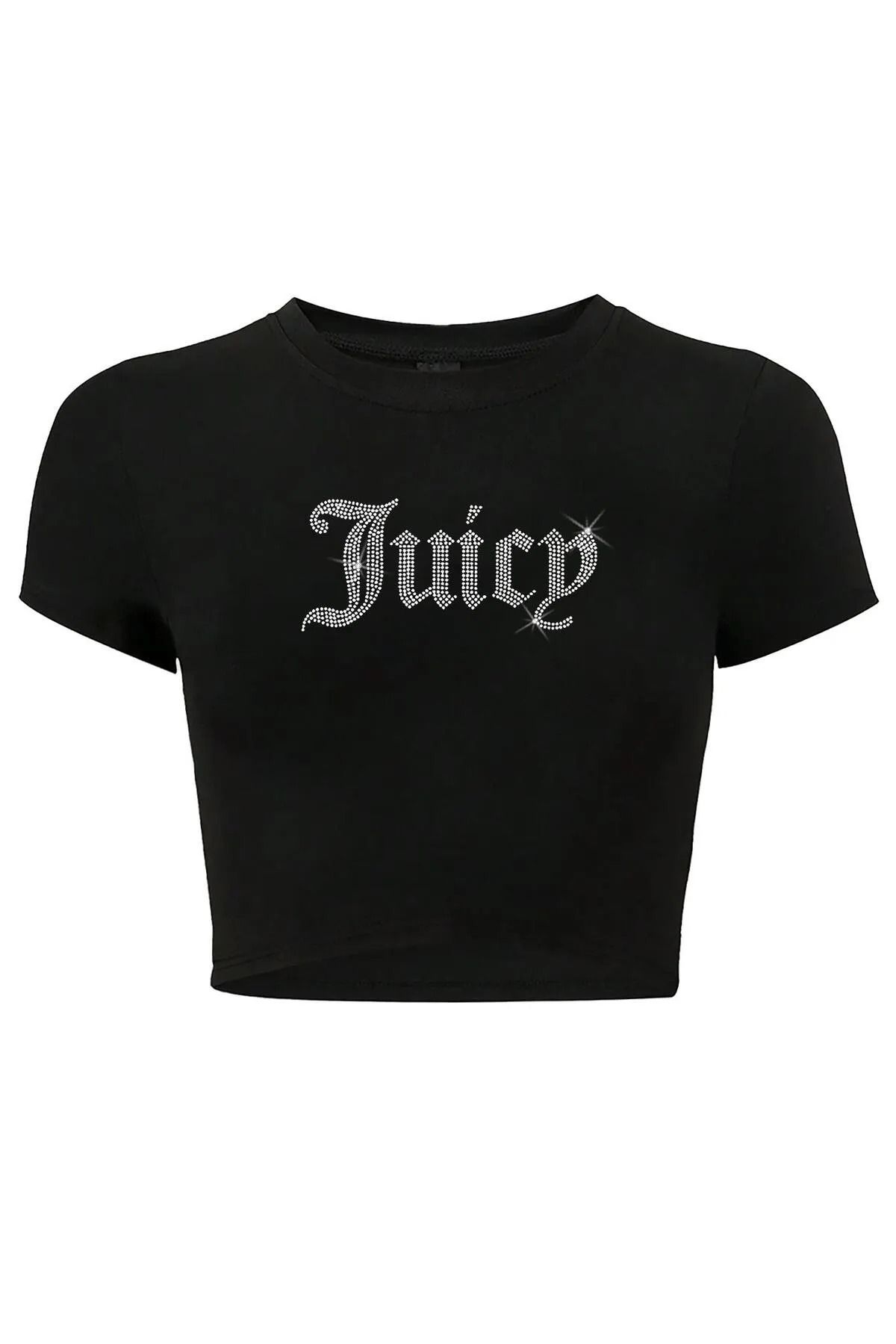 Bozz&Bozz Collection Kadın Kristal Taş Baskılı Juicy Crop T-shirt