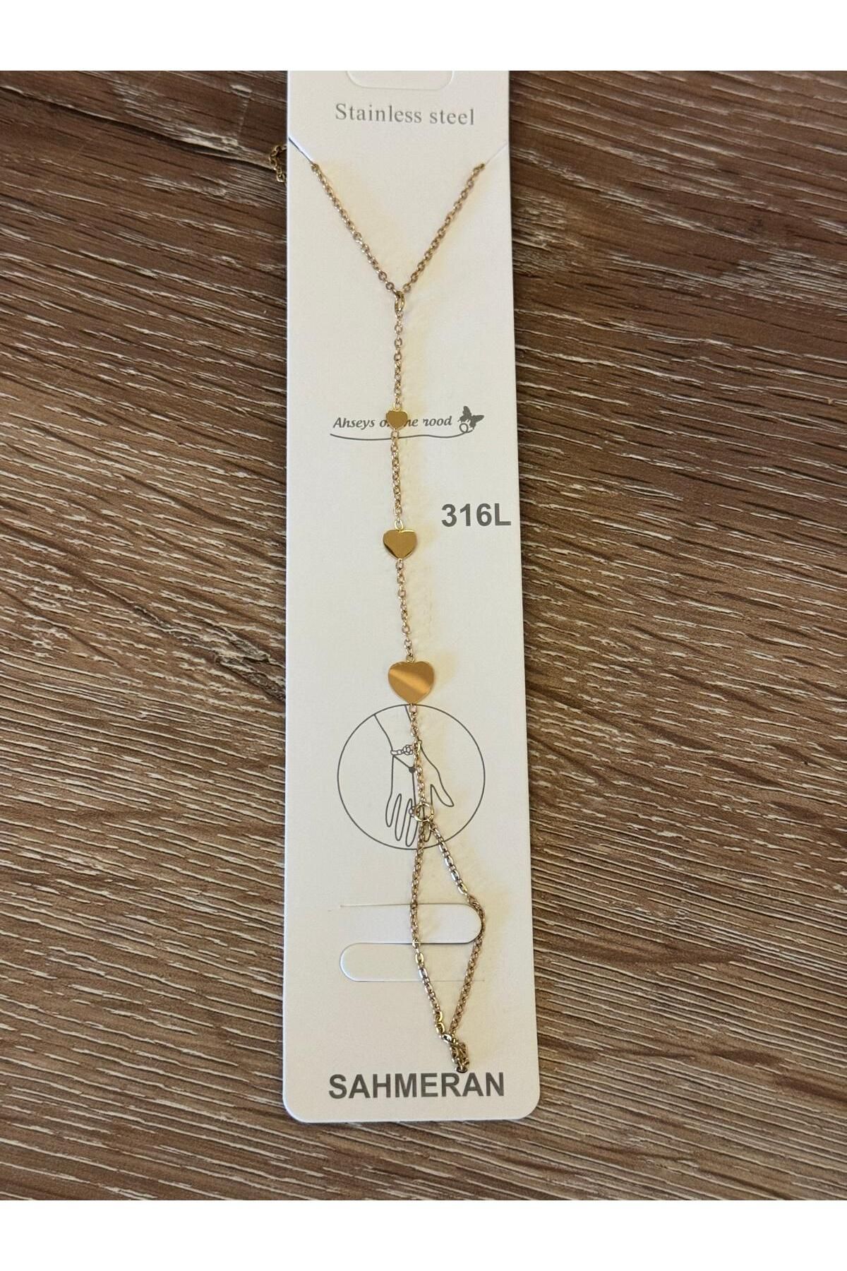misstakıjewerly ÇELİK GOLD RENKPUL KALP MODEL ŞAHMERAN