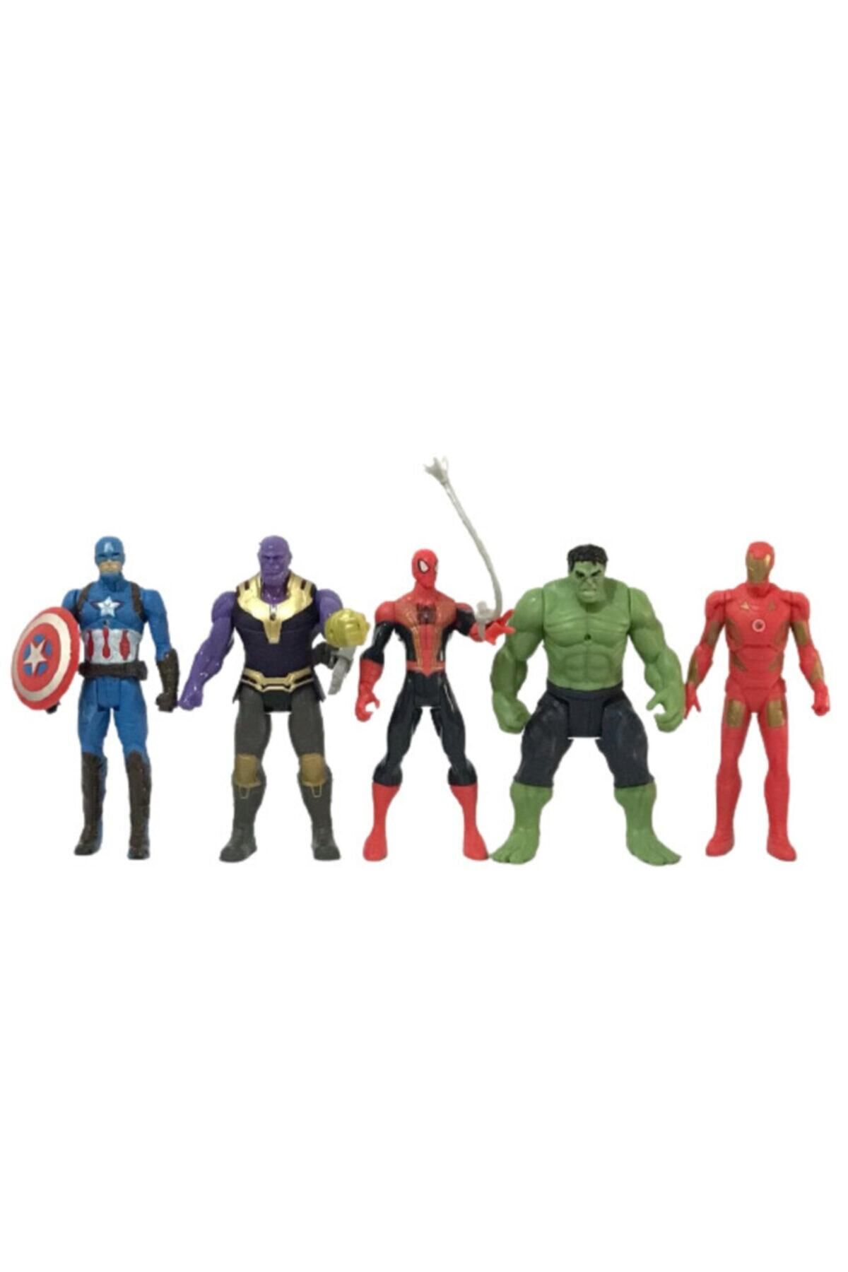 Toys Avm Kutulu Süper Kahramanlar 5'li Figür Set (KAPTAN AMERİKA, THANOS, SPİDERMAN, HULK, İRONMAN)
