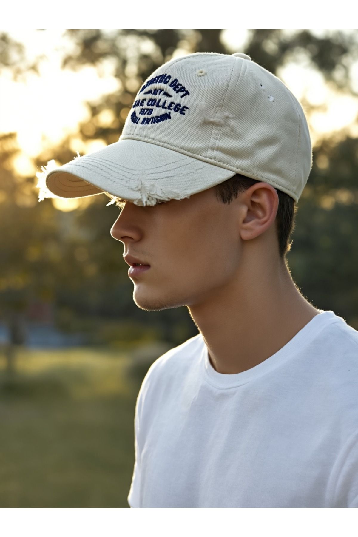 LAGRANZE Yırtık Detaylı Unisex Kot Spor Şapka