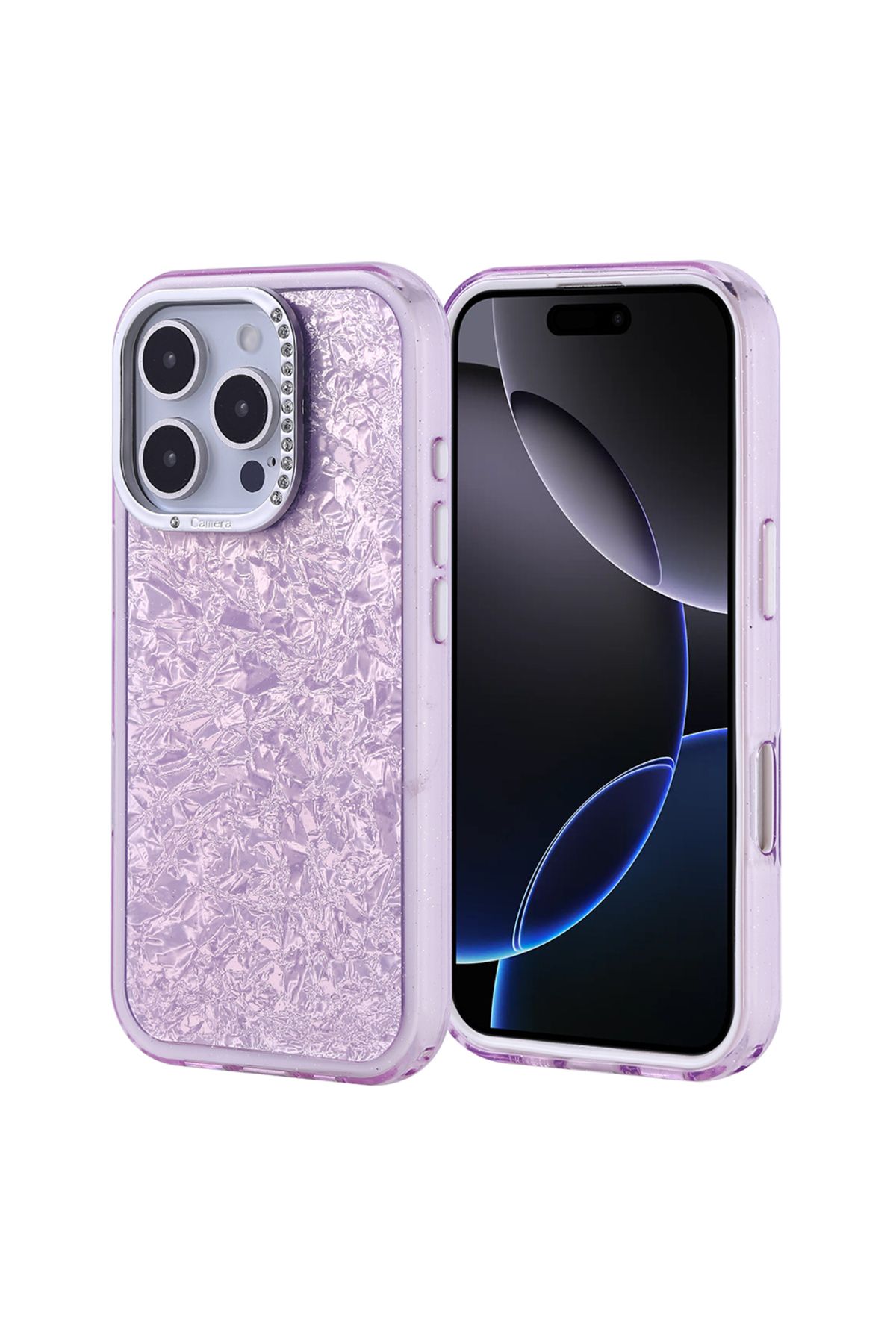Başkenttekno iPhone 16 Pro Kılıf Taşlı Tasarım Kapi Kapak