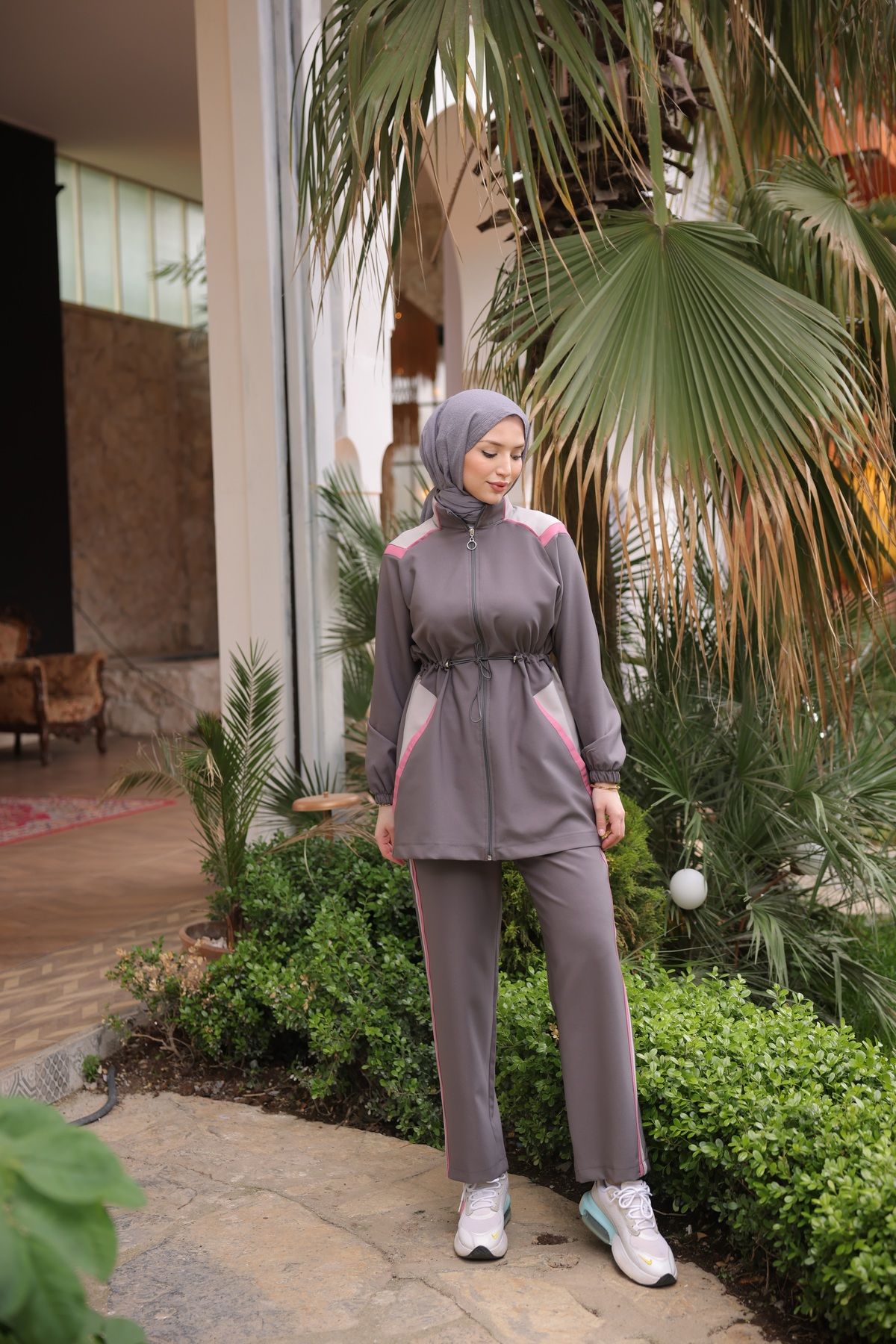 MİMİ Luxury Wear Kadın Tesettür Eşofman Takımı, Alt-üst Takım Fermuarlı