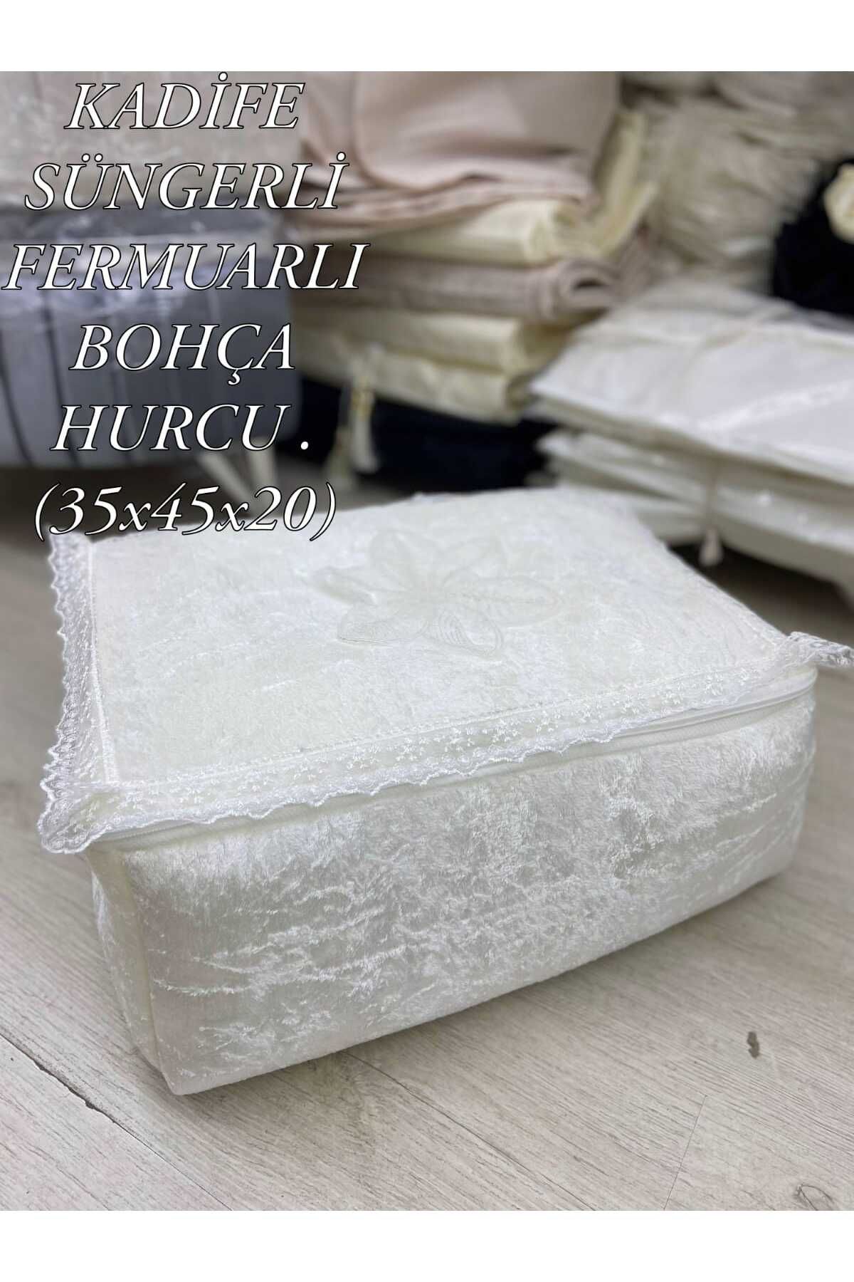 HMZ ÇEYİZLİK BOHÇALIK KADİFE SÜNGERLİ FERMUARLI HURÇ