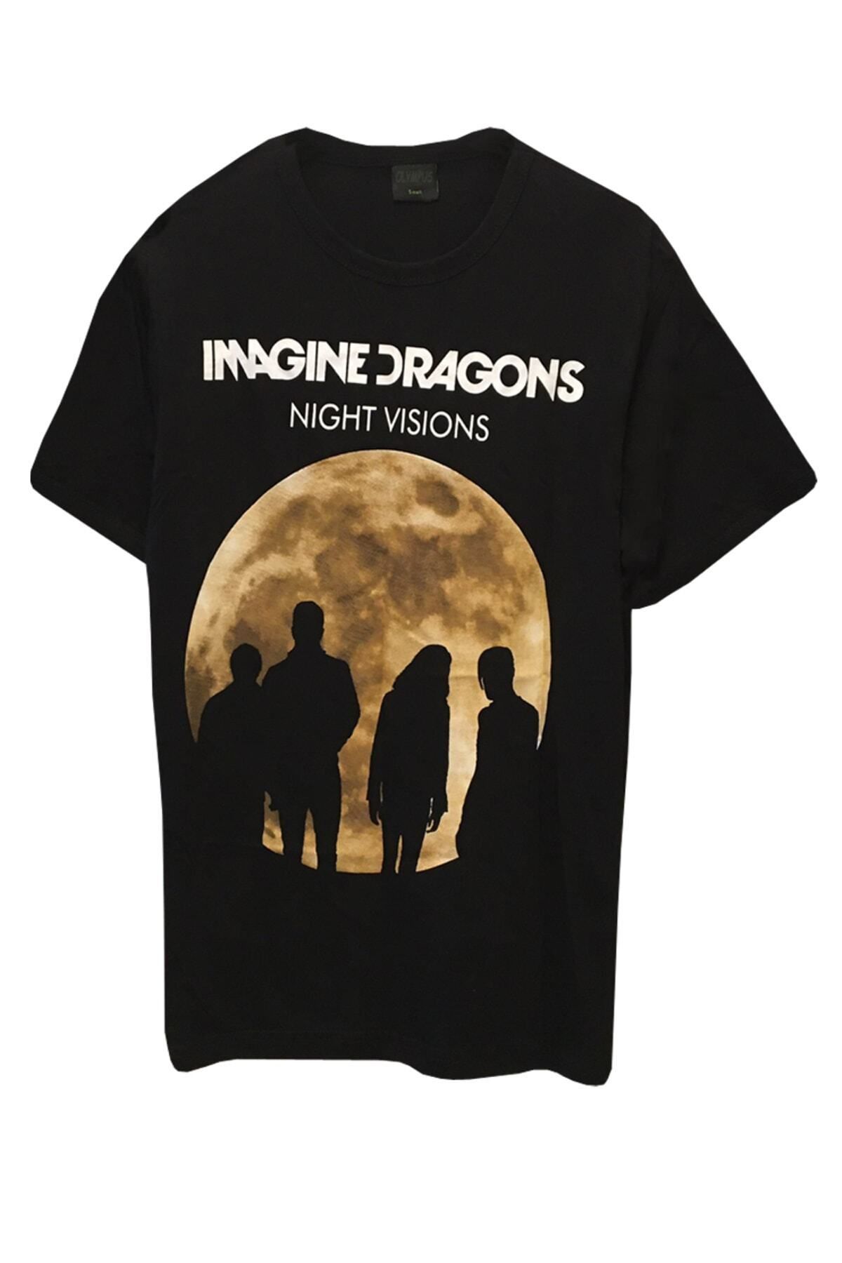 Pisa Art Unisex Imagine Dragons Müzik Grup Baskılı Tişört