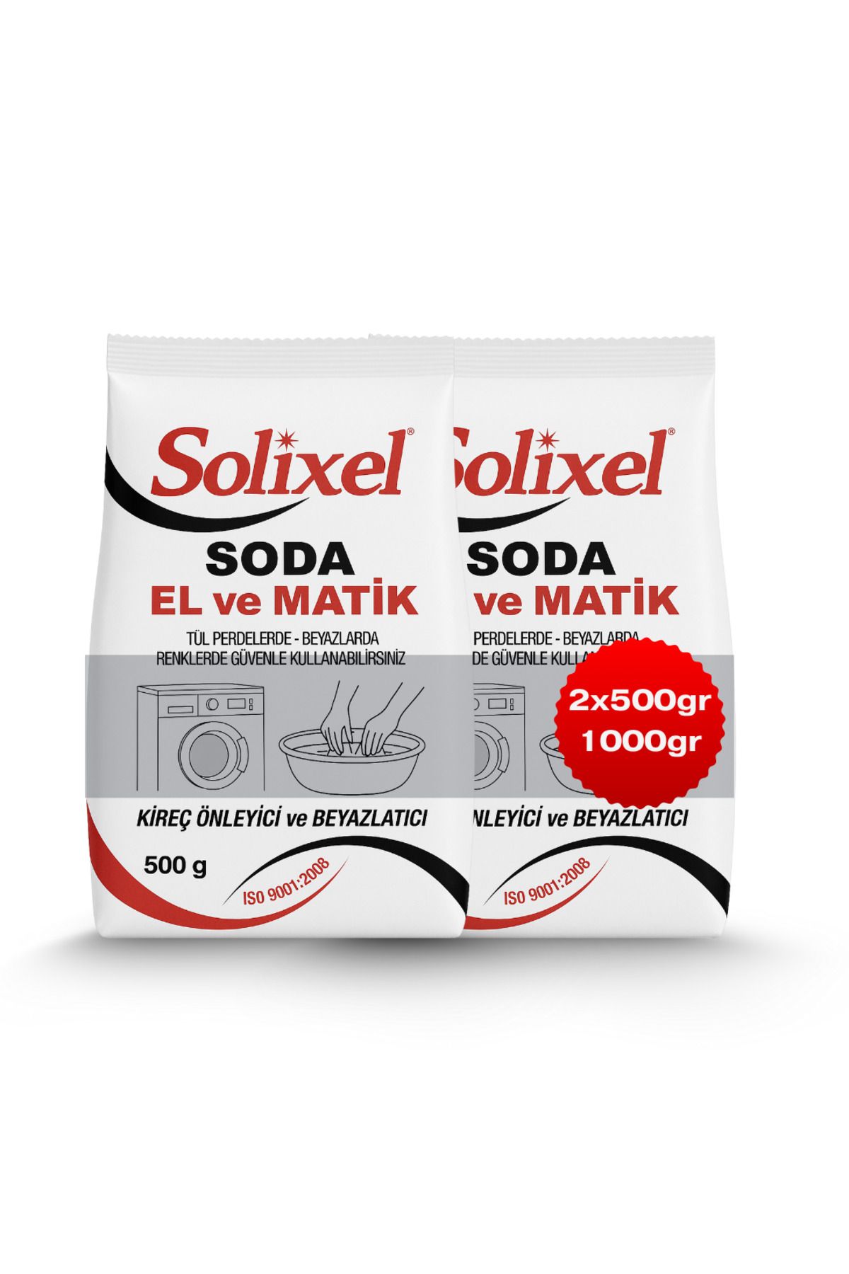 SOLİXEL Solixel Soda Matik Kireç Önleyici & Beyazlatıcı 500 GR 2 Adet