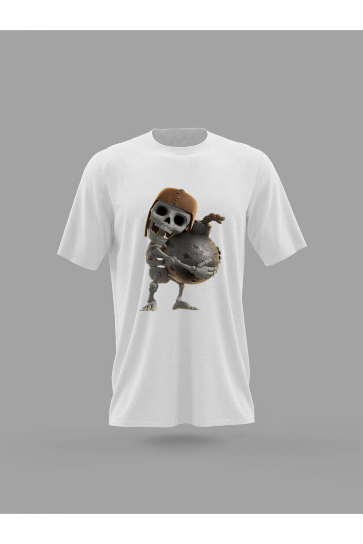 Pisa Art Clash Of Clans Duvar Kırıcı Iskelet Baskılı T-shirt