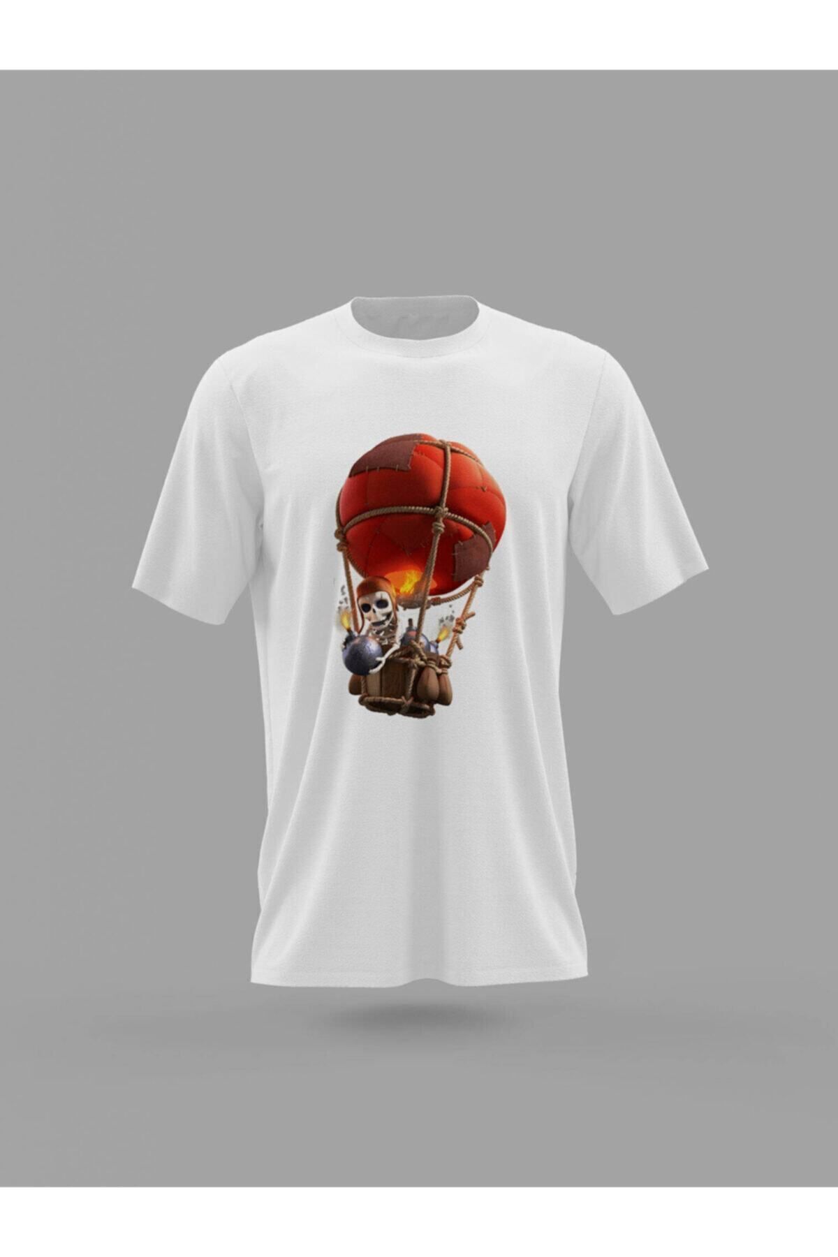 Pisa Art Clash Of Clans Balon Seviye 3 Baskılı T-shirt