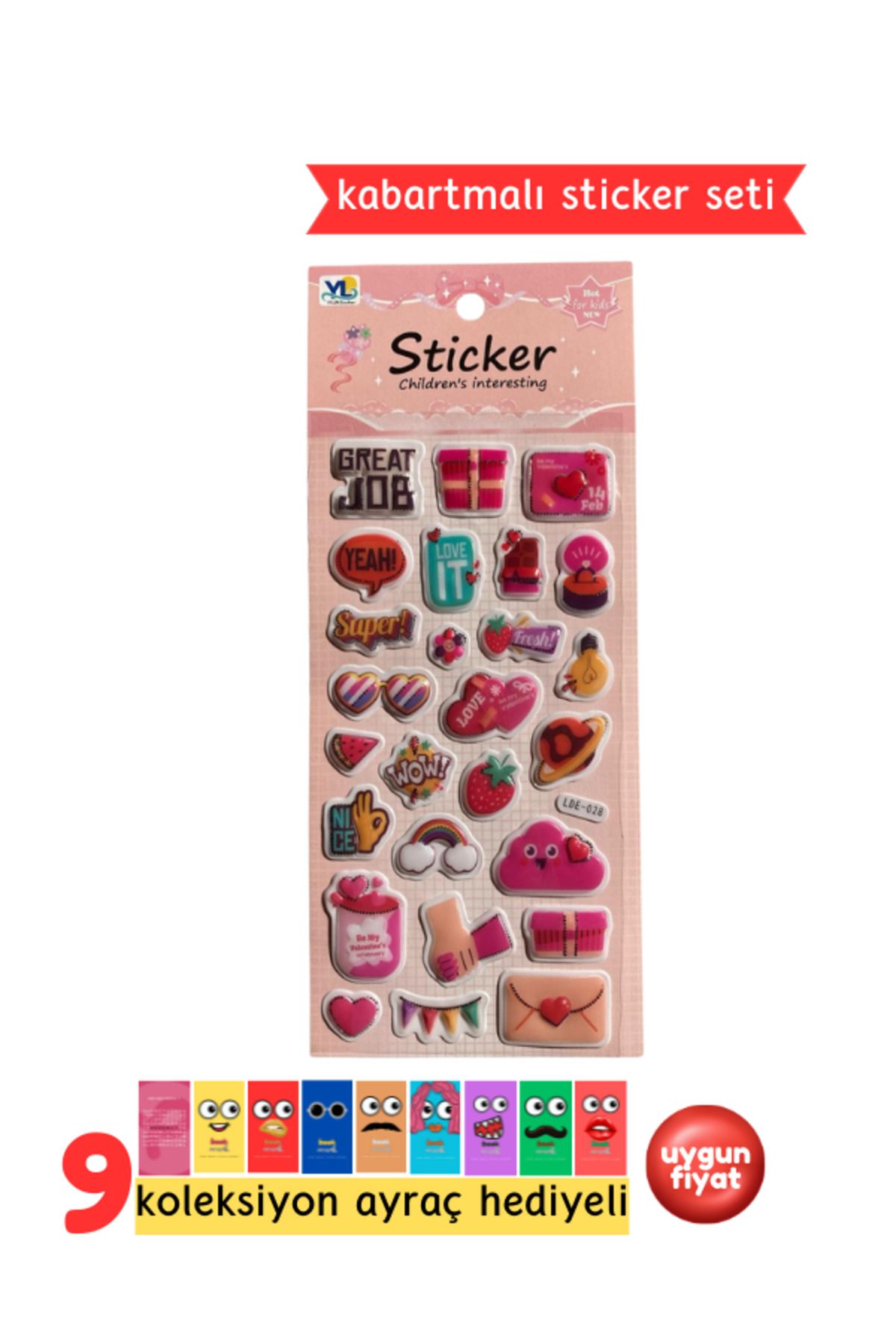 Pembe Pasaj Günlük Planlayıcı Sticker – Kabartmalı 3D Sticker Etiket - Defter Laptop Ajanda Journal Sticker