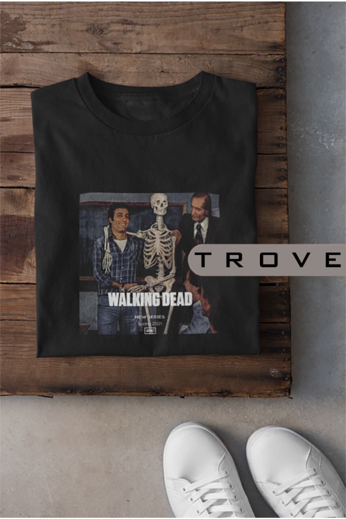 Pisa Art Unısex Kadın Erkek Walkıng Dead Kemal Sunal Kül Yutmaz %100 Pamuk Baskılı Siyah Beyaz T-shirt
