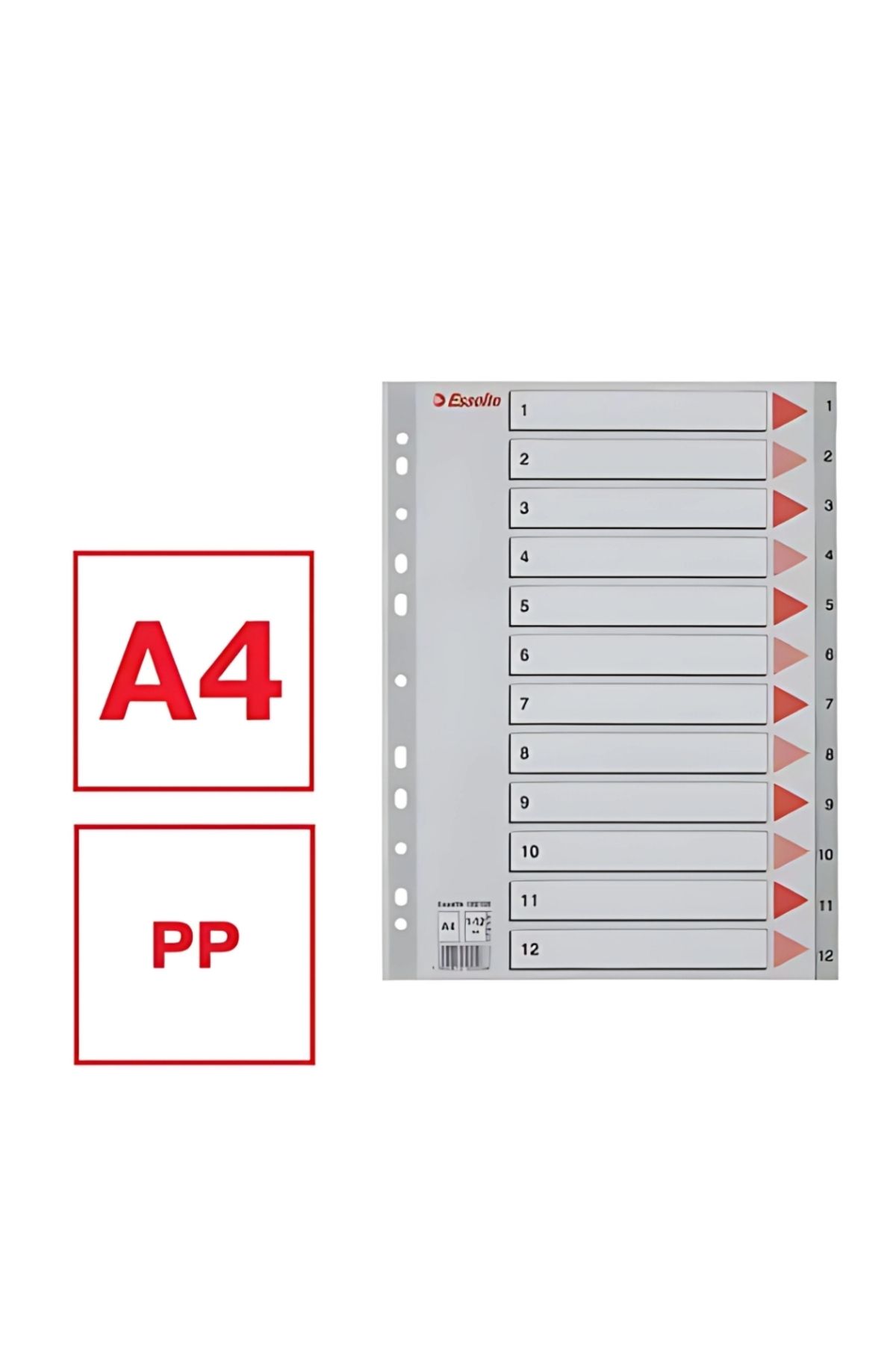 Esselte-A4 Separator,1-12 Figures,115 Micron Pp,For Regular Archiving 3