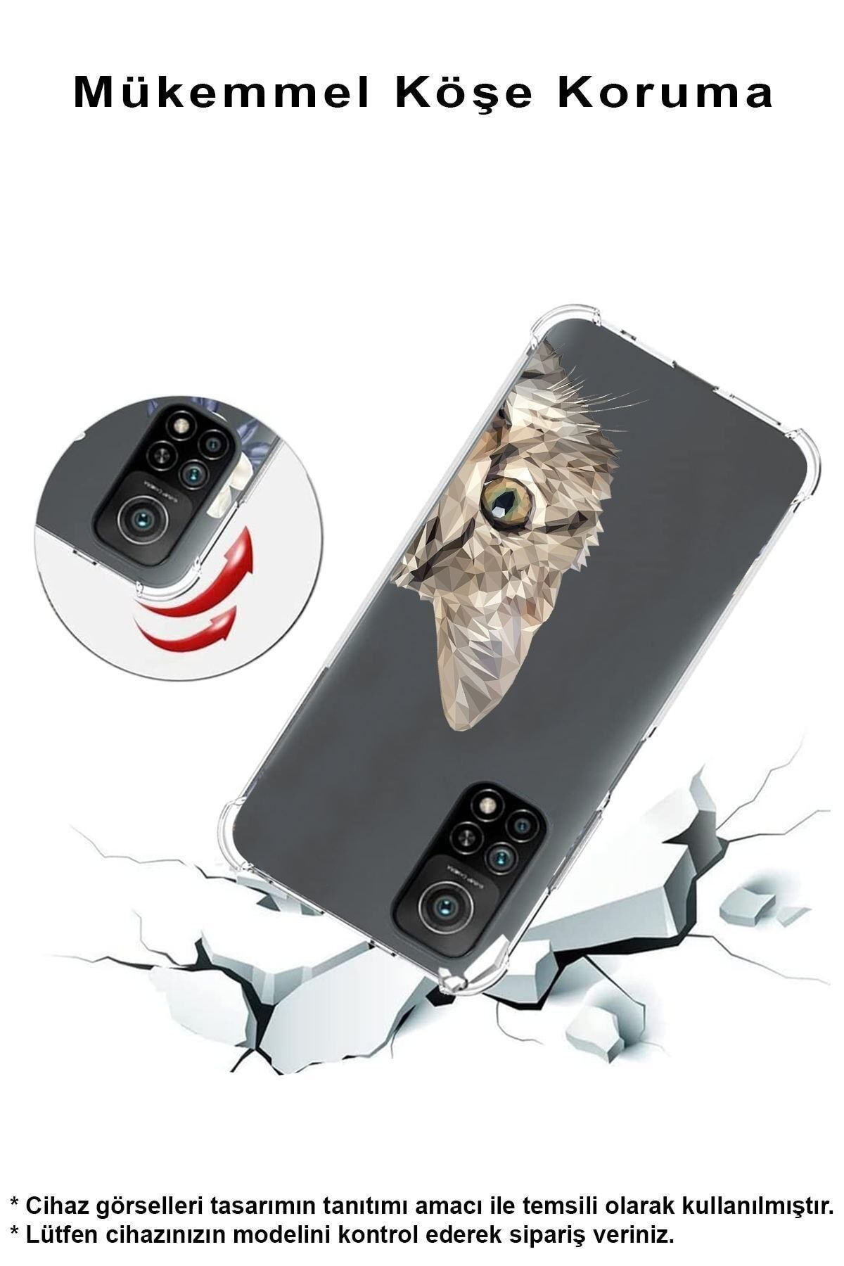 PrintiFy Samsung Galaxy S24 Ultra ile Uyumlu Köşe Korumalı Antişok Kapak Catface Tasarımlı Kılıf