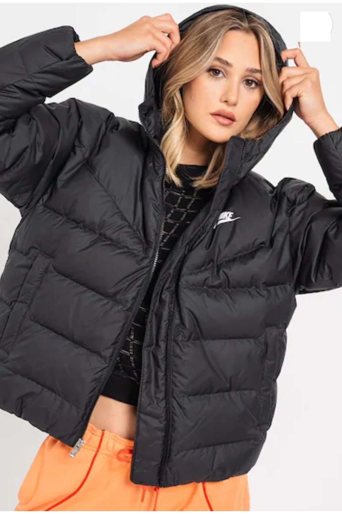 Nike Sportswear Windrunner Storm Fit Kadın Siyah Kapüşonlu Mont DQ5903 ASLAN SPORT