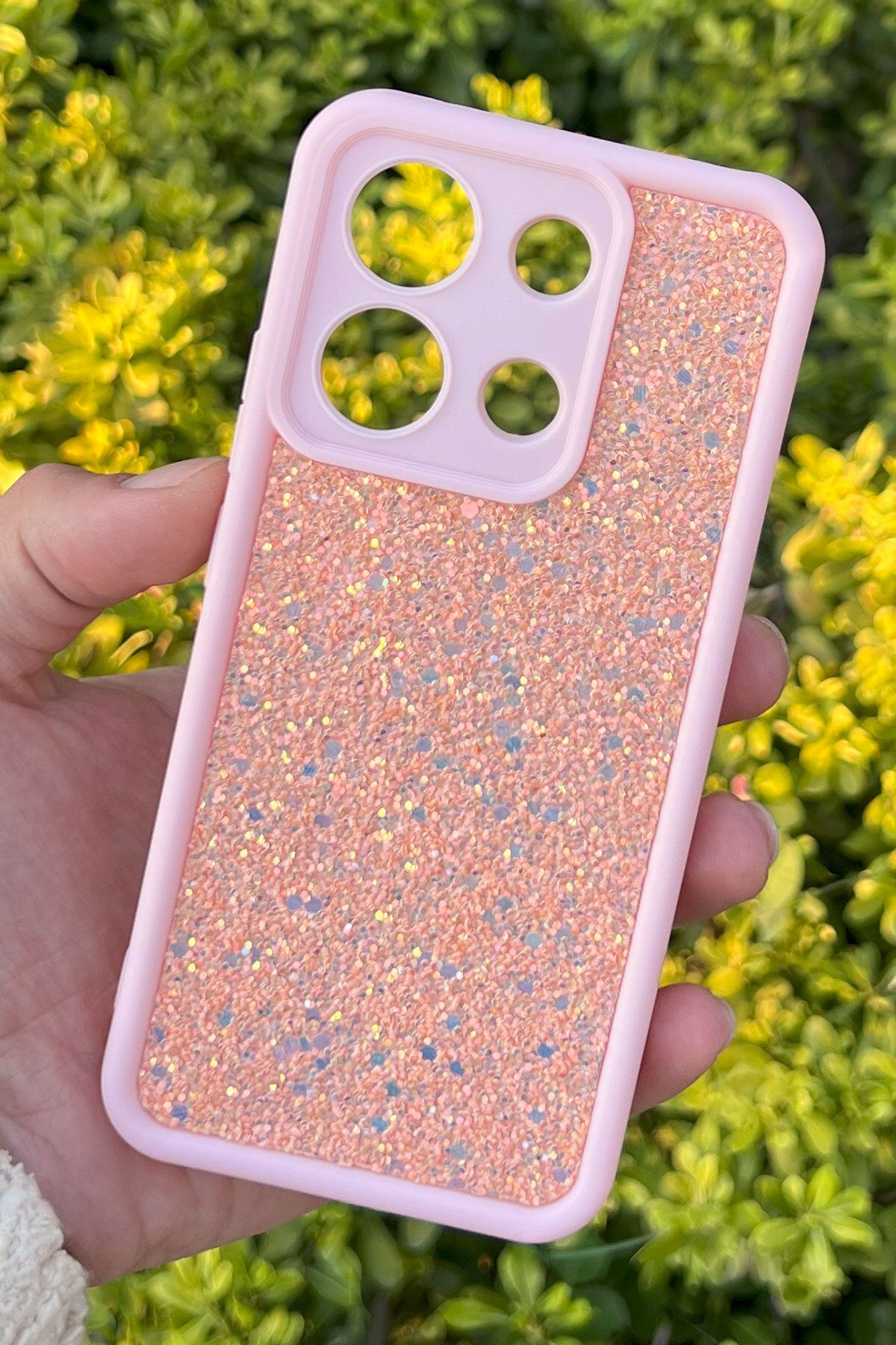 CEPSTOK Xiaomi Redmi Note 13 4G Kılıf Taşlı Işıltılı Darbe Önleyici Silikon Kapak