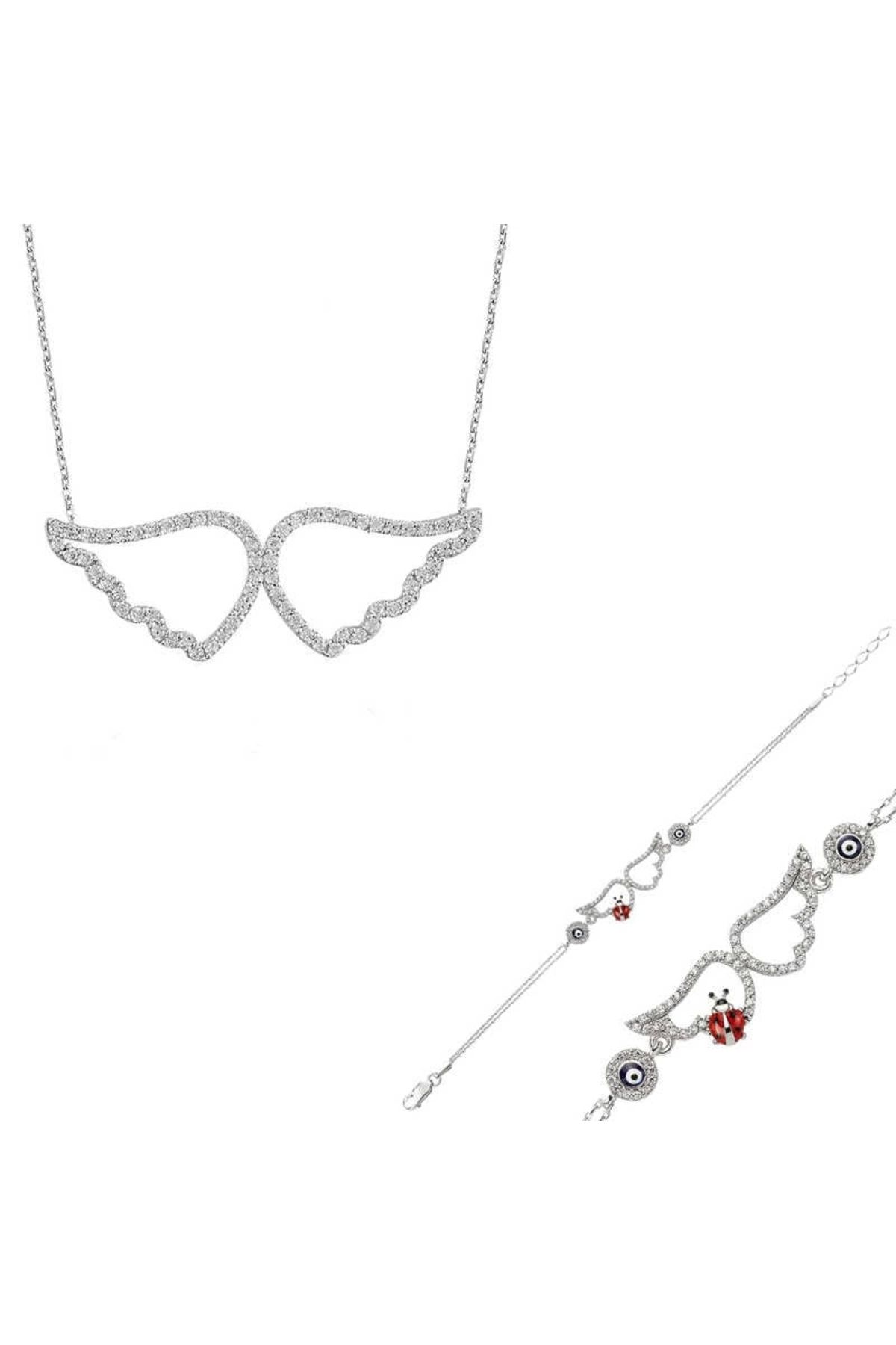 minaydan 925 Ayar Gümüş Melek Kanadı Set