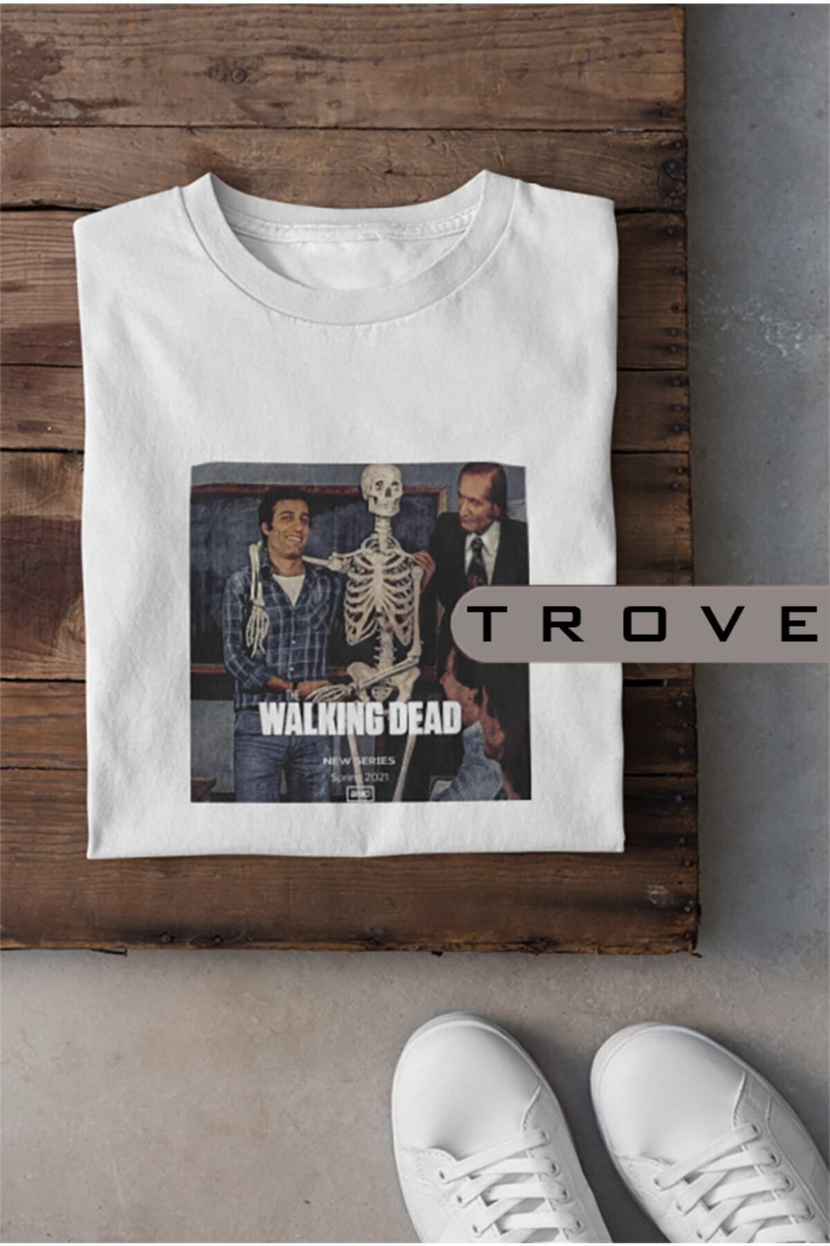 Pisa Art Unısex Kadın Erkek Walkıng Dead Kemal Sunal Kül Yutmaz %100 Pamuk Baskılı Siyah Beyaz T-shirt