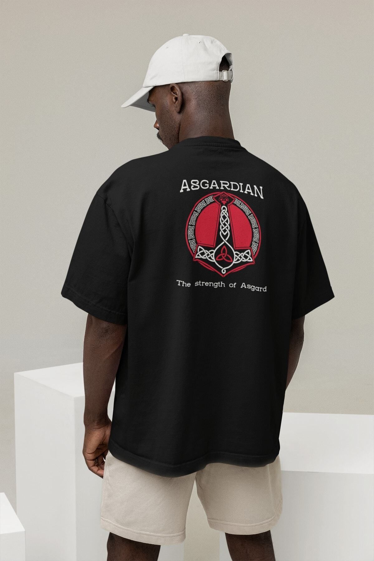 Pisa Art Asgardian Arka Ön Baskılı Oversize Ultra Premium T-shirt