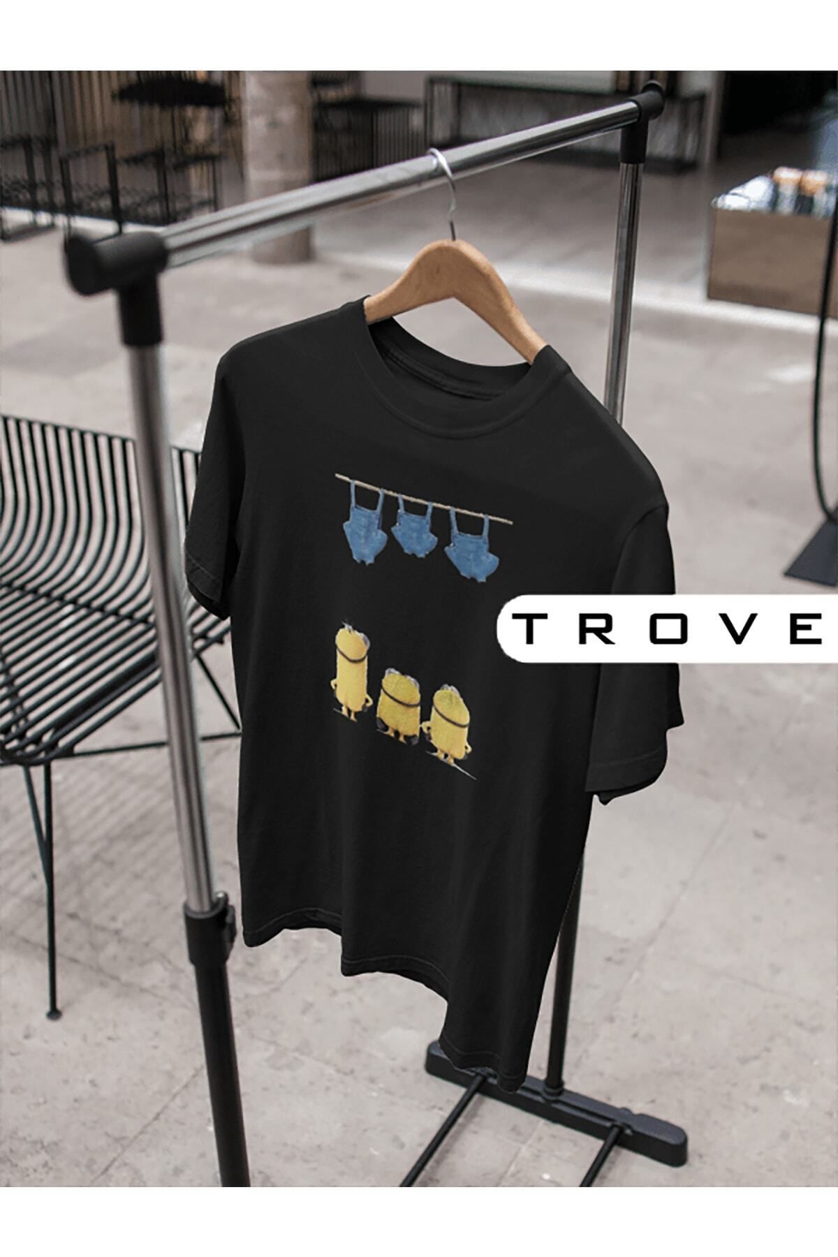 Pisa Art Unısex Kadın Erkek Minyonlar Çılgın Hırsız Gru Iç Çamaşır %100 Pamuk Siyah Beyaz T-shirt