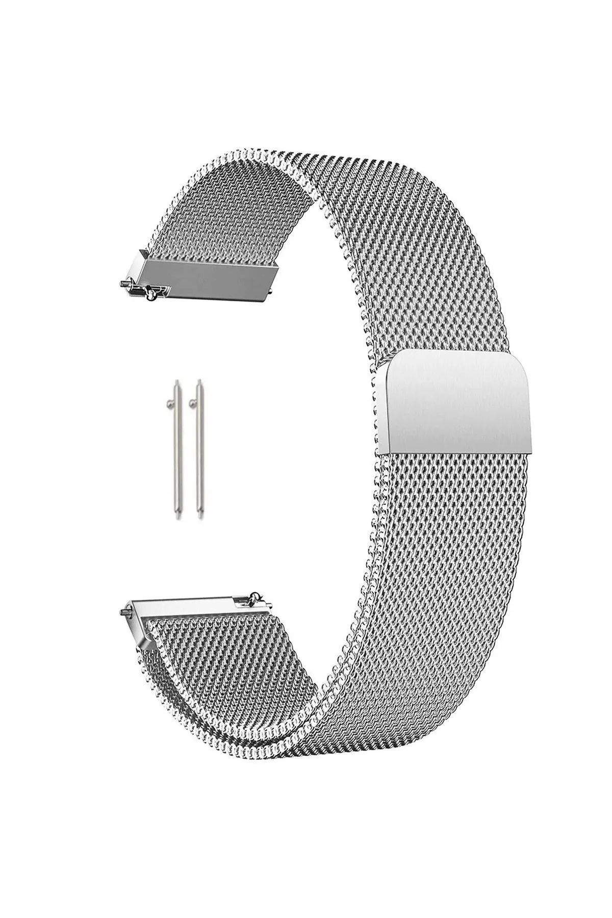 Dmay Amazfit Active / Amazfit Gtr Mini Uyumlu Hasır Metal Kordon 20MM