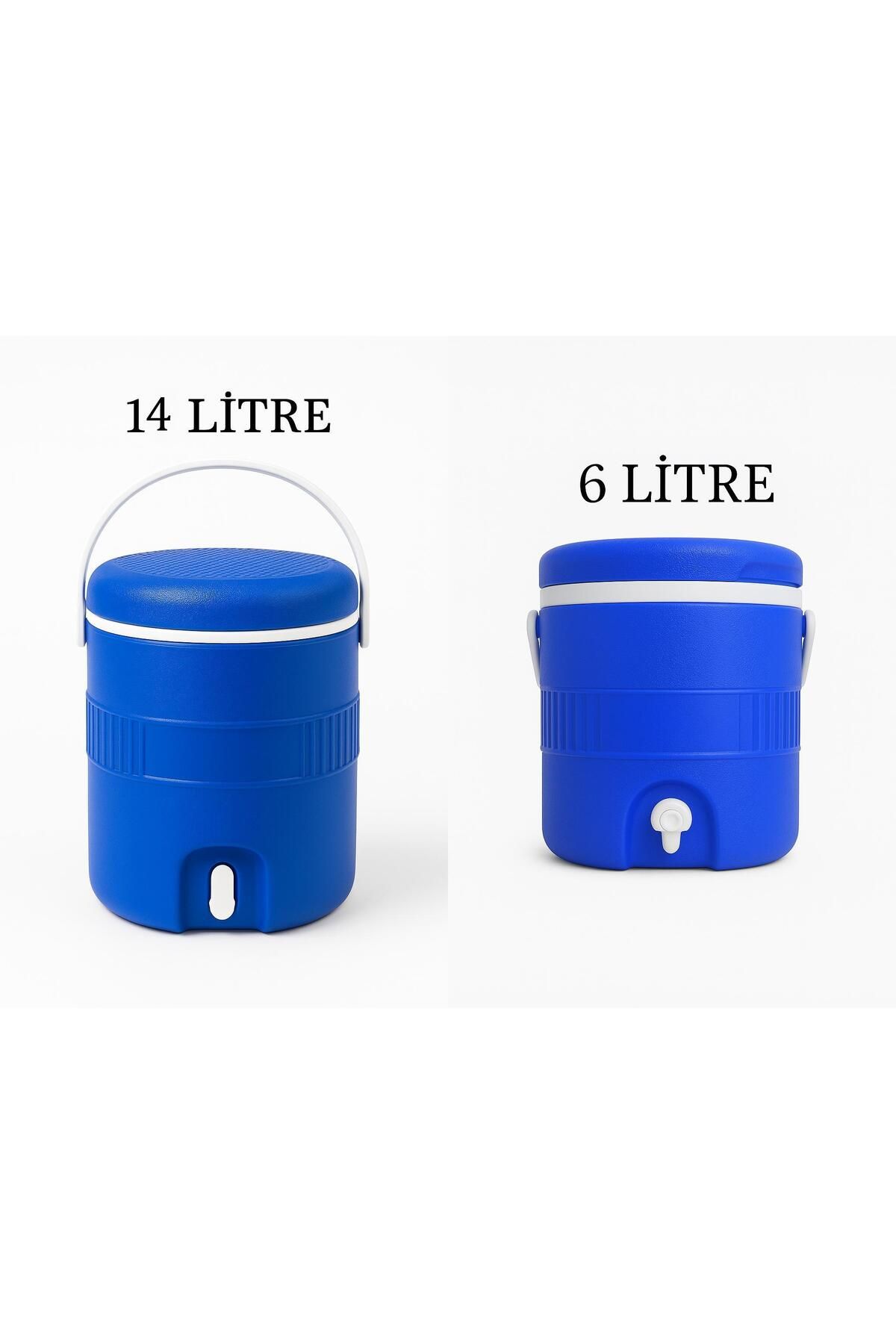 Masaf Home Soğuk Su Termosu Kamp Termosu Uzun Soğuk Tutma Outdoor Termos 14 ve 6 Litre 38X29 28x22 2'Li Set