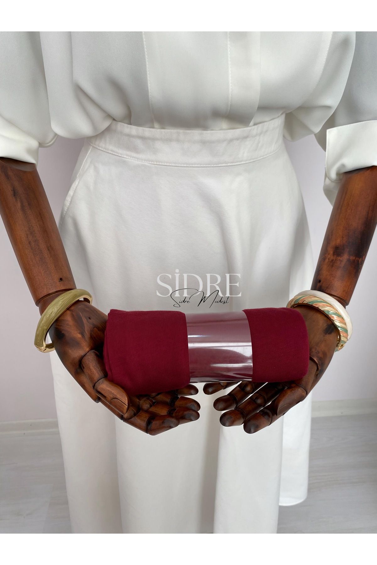SİDRE MODEST Penye Şal Bordo