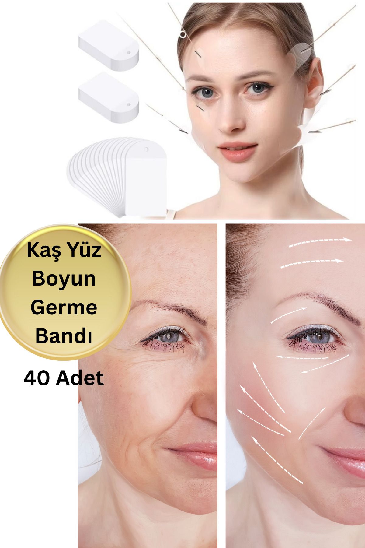 Shopura Yüz & Göz Germe Bantları Lift Up Badem Göz kaş Kaldırma Yüz Kaldırma Ve Kırışıklıklar Için