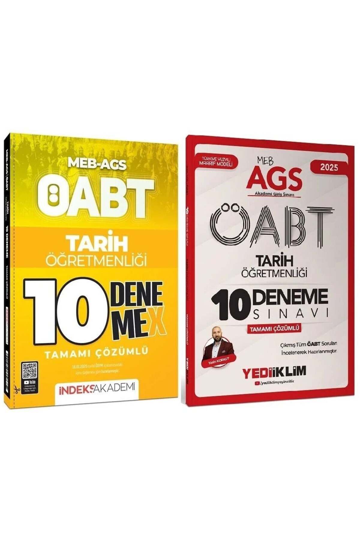 Garantör Akademi Yediiklim + İndeks 2025 Bas. ÖABT MEB-AGS Tarih Öğretmenliği 10+10 Den 2 li Set