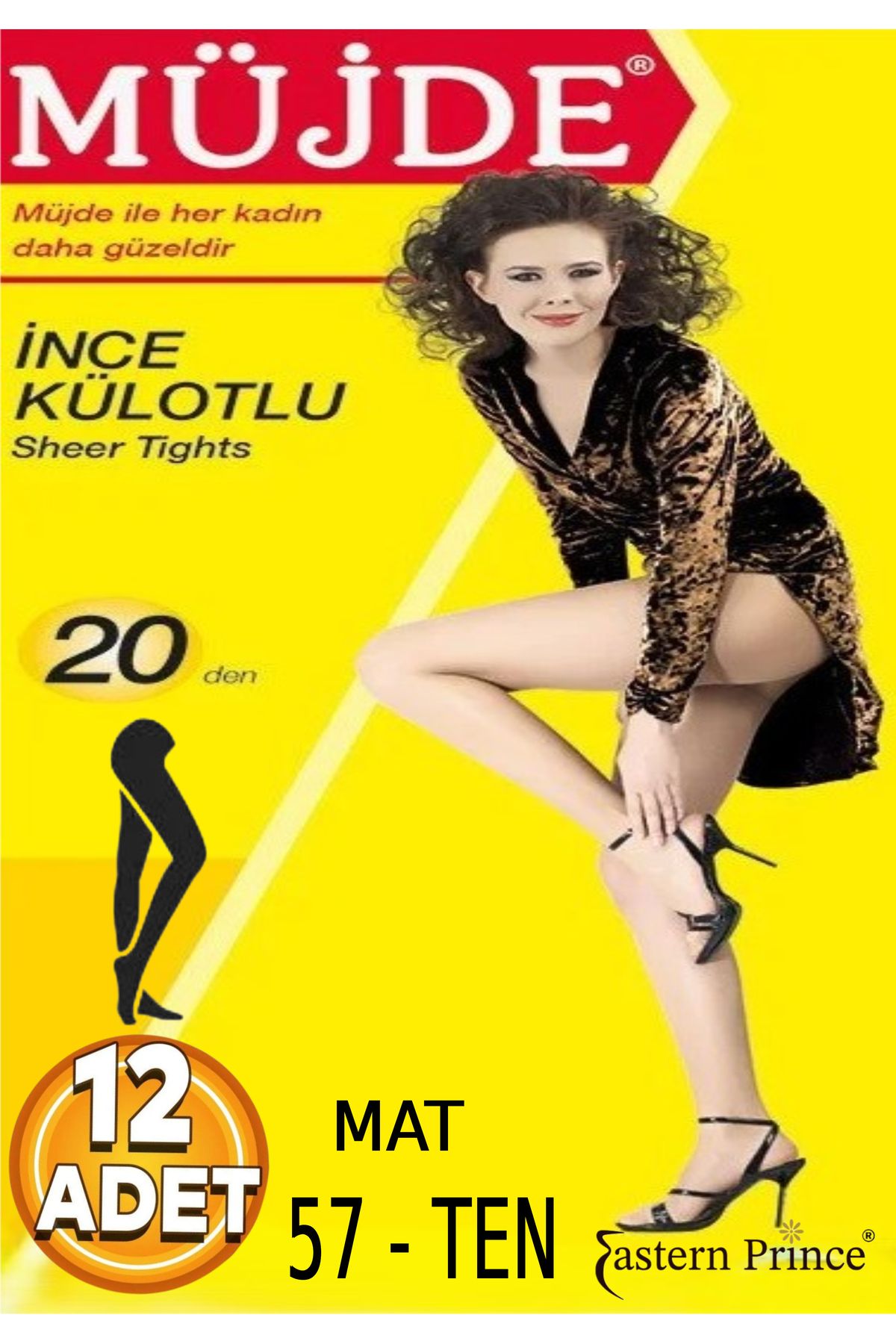 Müjde İnce Külotlu Mat Çorap 20 Denye 12 Adet Dayanıklı Esnek Burun Takviyeli