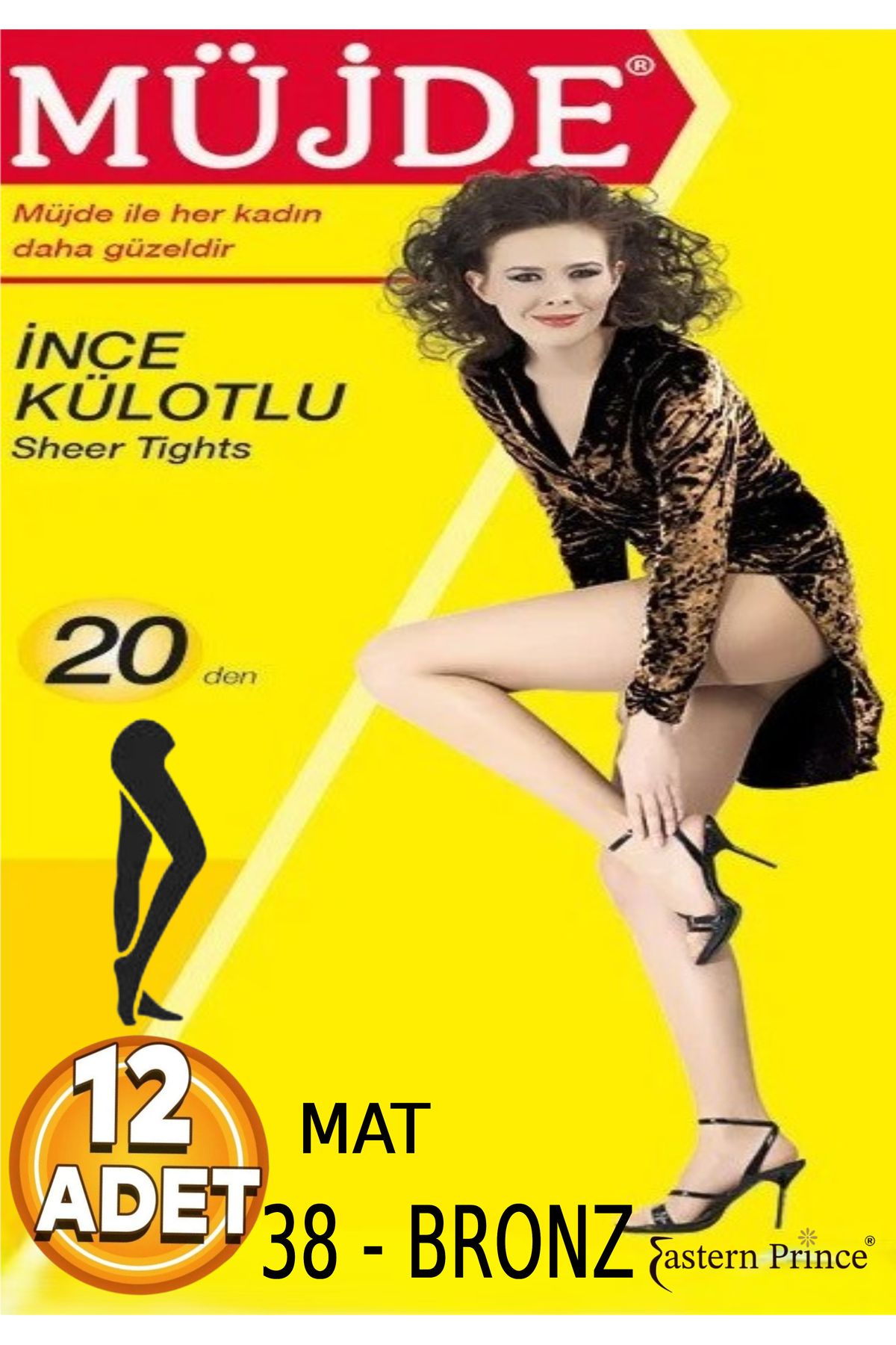Müjde İnce Külotlu Mat Çorap 20 Denye 12 Adet Dayanıklı Esnek Burun Takviyeli