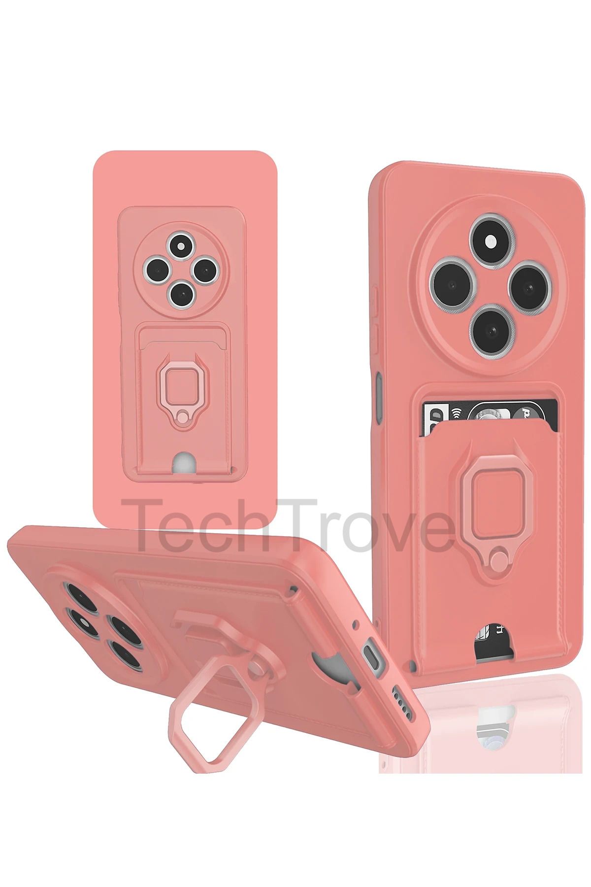 TechTrove Xiaomi Redmi 14C Kılıf Kamera Koruma Sürgülü Kartvizitli Kartlıklı Standlı İpli Renkli Kapak