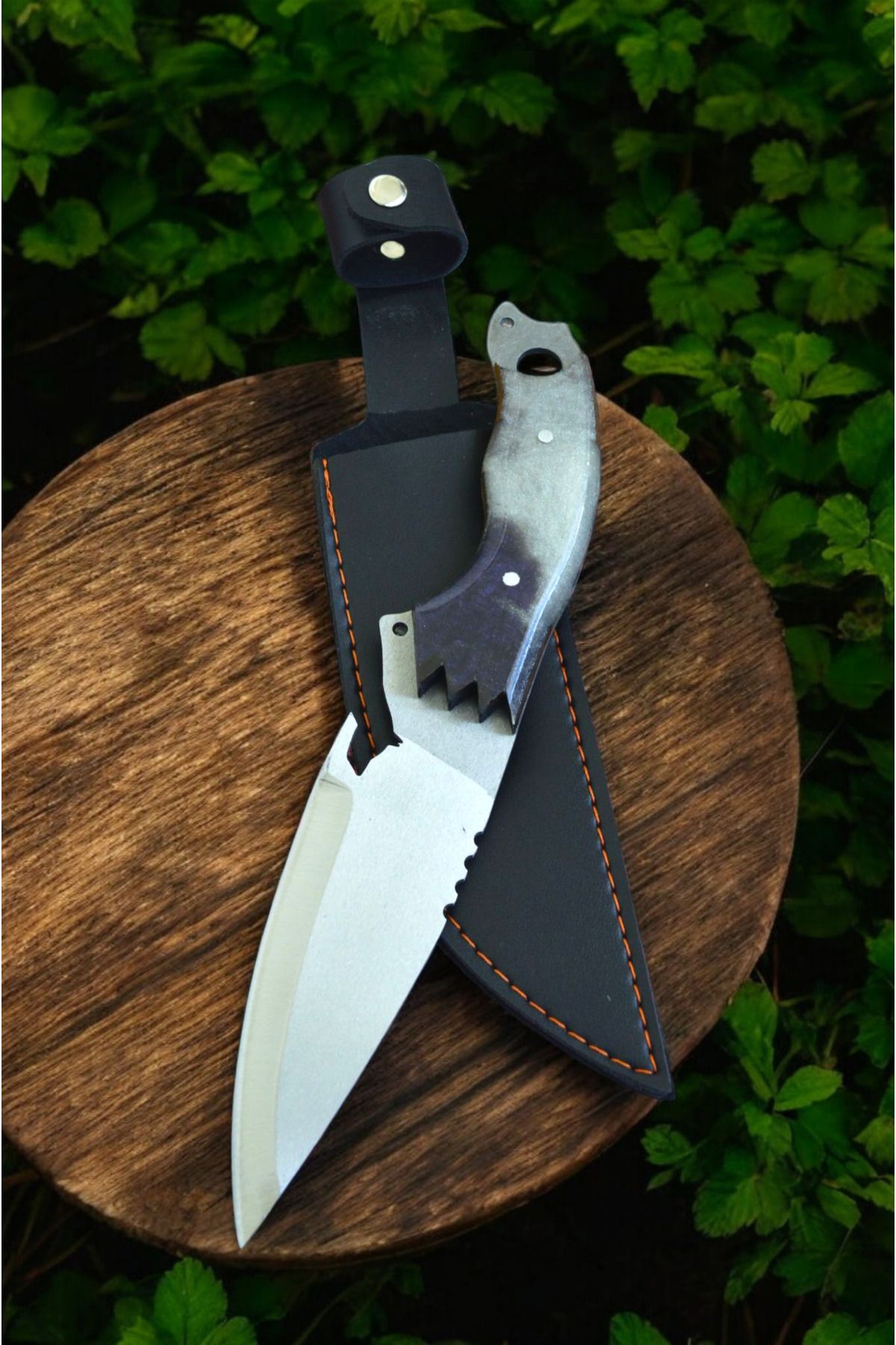 MERTCAN KNİFE 29 cm epoksi hibrit kabze outdoor av ve kamp bıçağı mutfak bıçağı çakı kasap et bıçağı