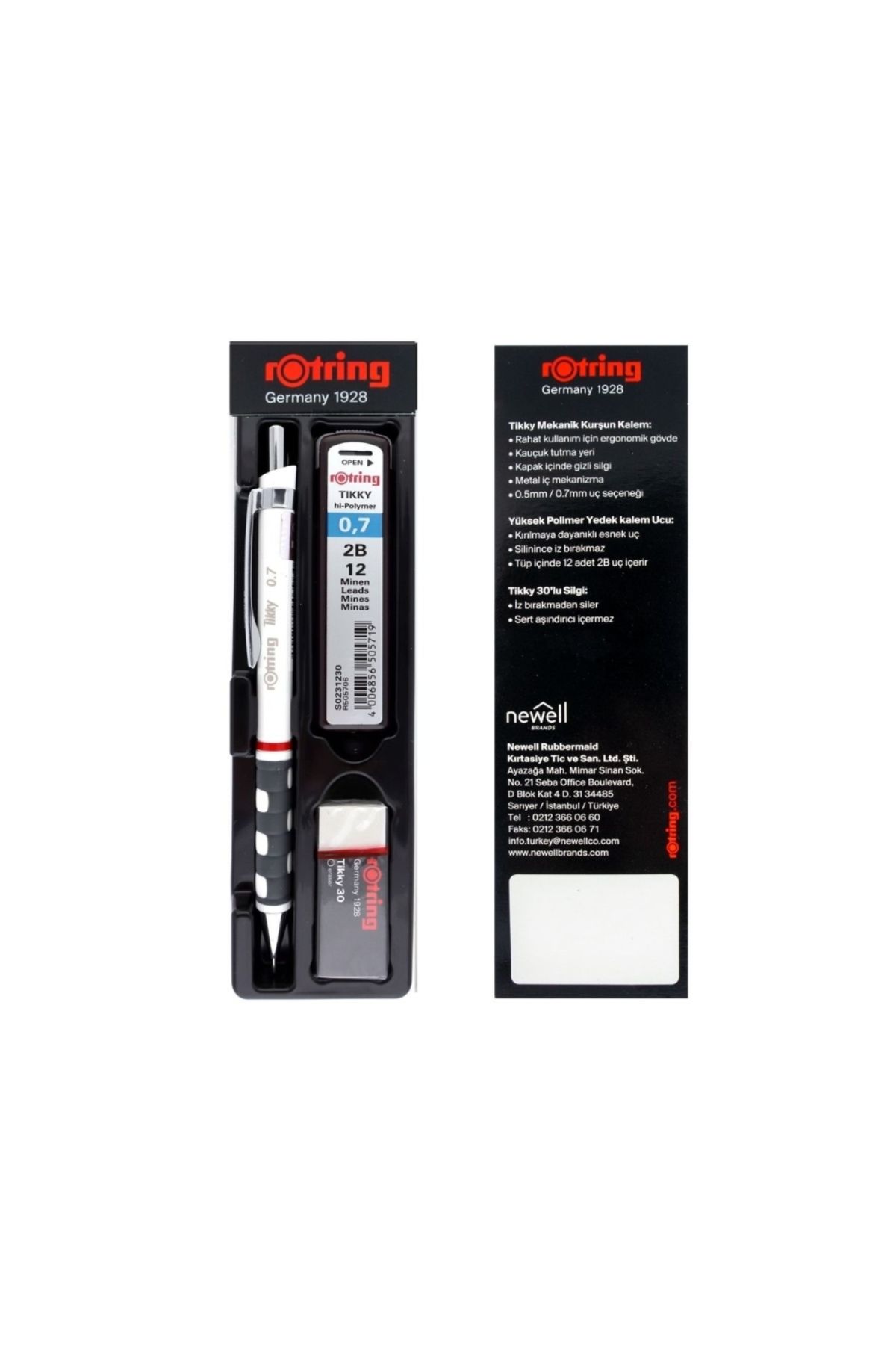 Rotring-Tikky Versatil School Set, 0.7 Mm, White, with Eraser and Nib Gift 6