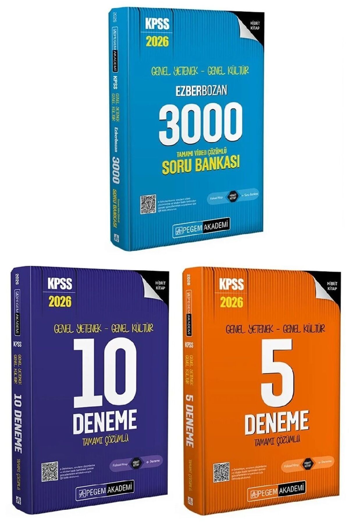 Garantör Akademi Pegem 2026 Bas. KPSS GY-GKEZBERBOZAN 3000 Soru +10+5 Den 3 lü Set
