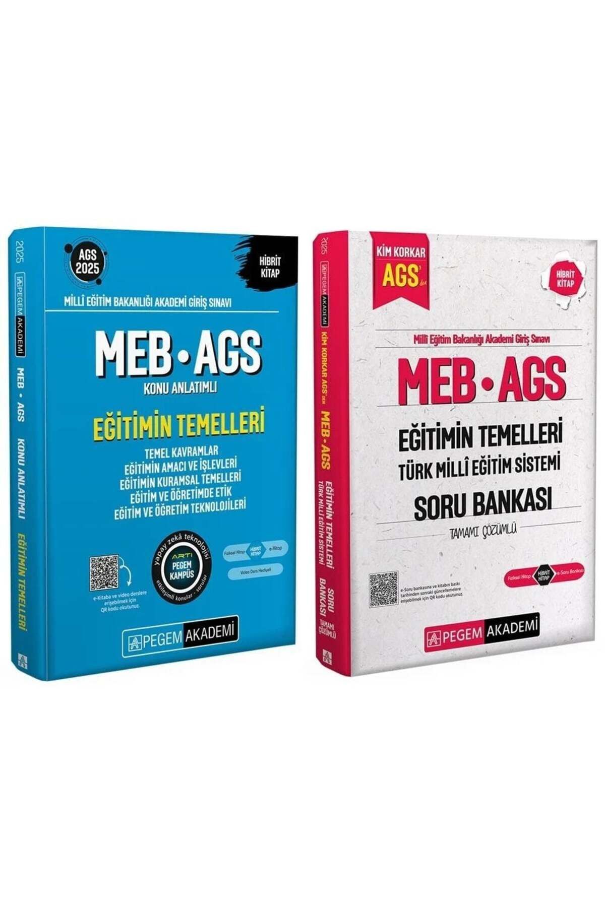 Makro Kitabevi Yayınları Pegem 2025 Baskı MEB-AGS Eğitimin Temelleri Konu + Soru Bankası 2 li Set