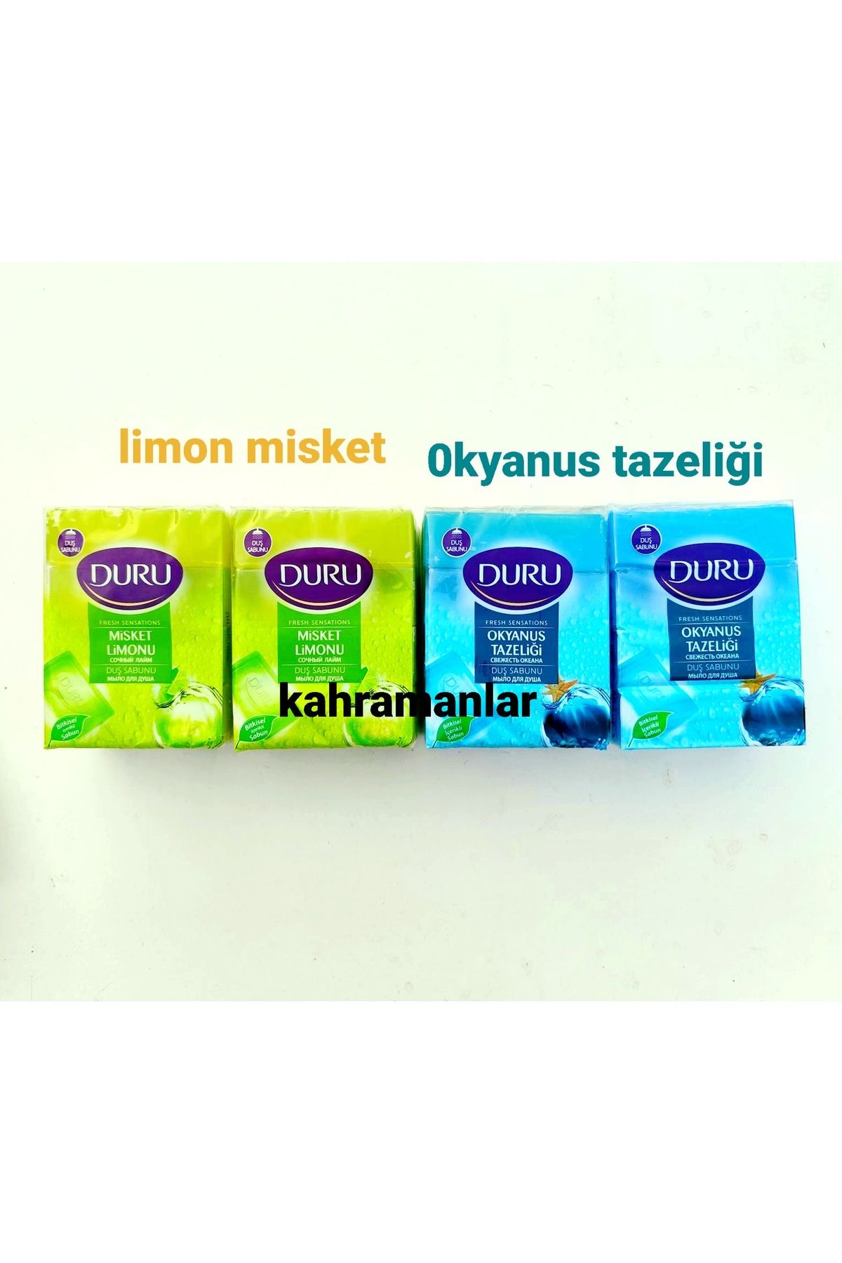 YEŞİLLİ STORE Katı sabun 4 paket 600 gram paket içeriği 4 kalıp sabun var