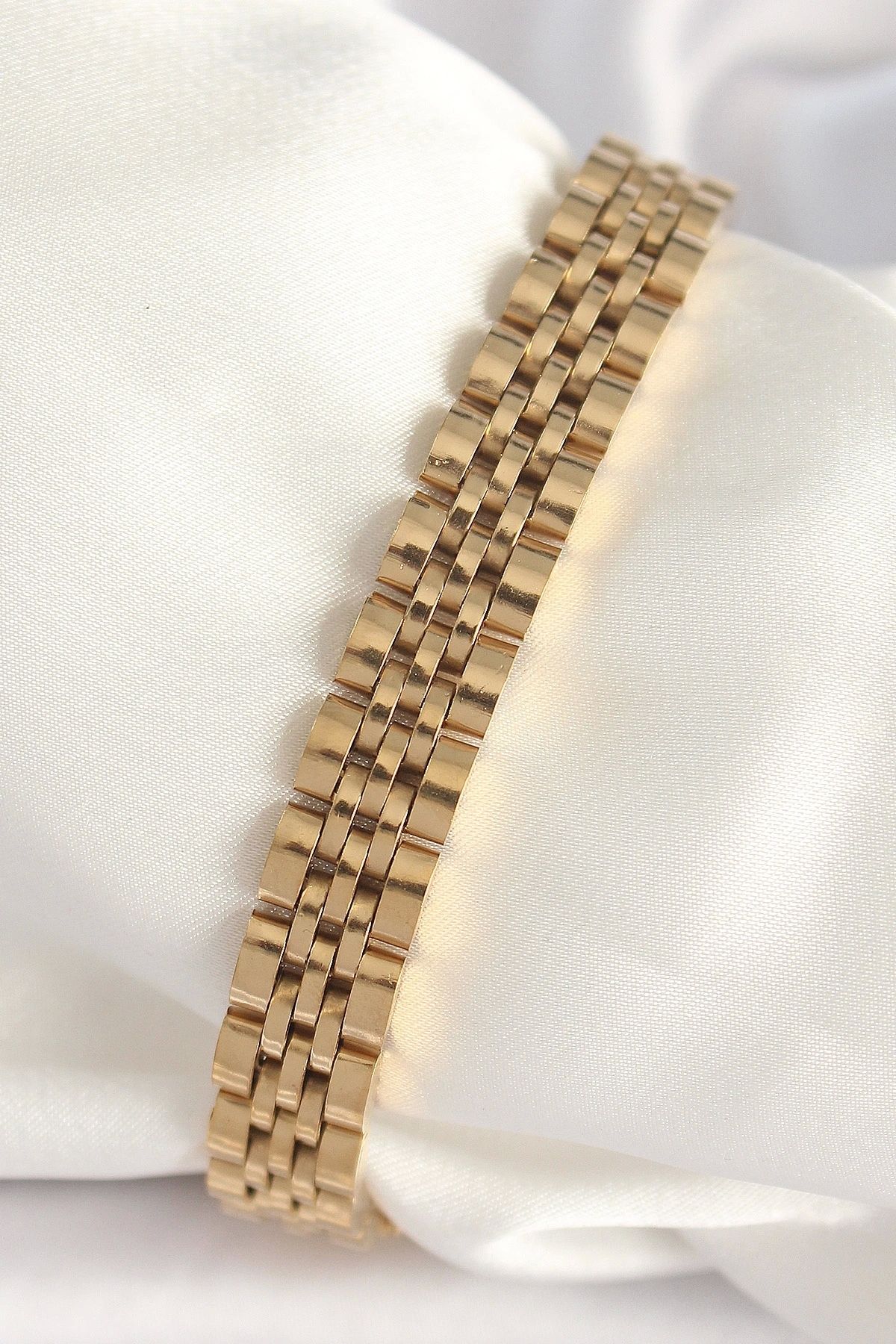 OurStyles 316L Çelik Gold Renk Zincir Model Erkek Bileklik - TJ-EB3722