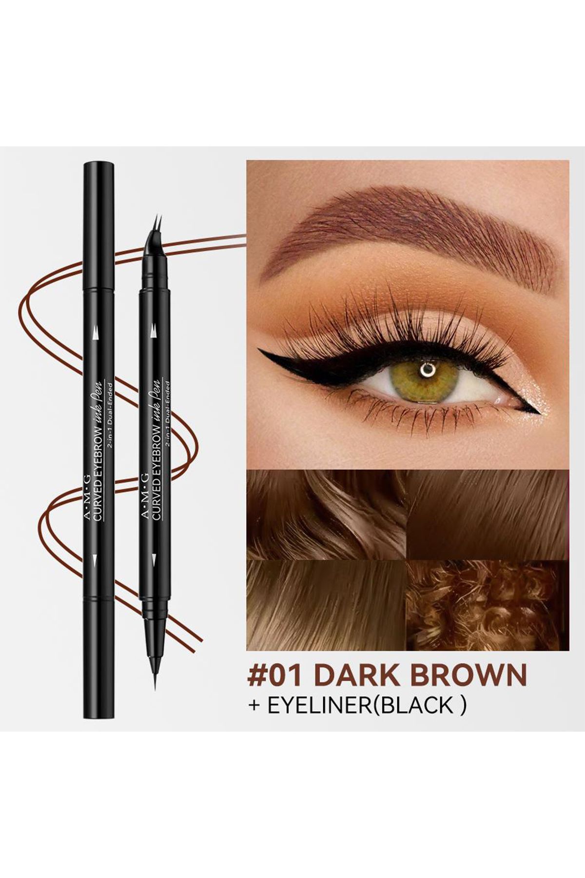 Pastelya Suya Dayanıklı Çatal Uçlu Kaş Kalemi – 2’si 1 Arada Microblading Etkili Eyeliner & Kaş Kalemi