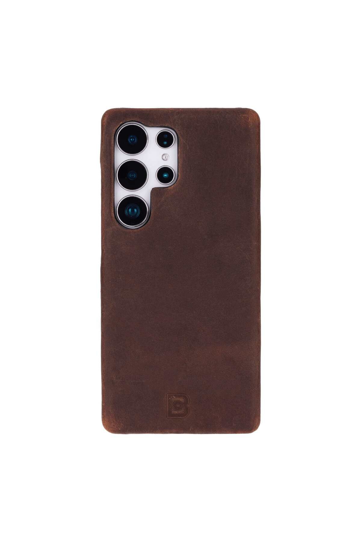 Bouletta Galaxy S25 Ultra Uyumlu Hakiki Deri Arka Kapak - Kahverengi