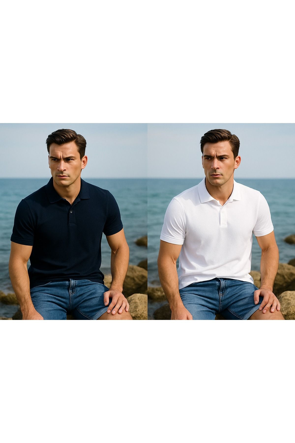 LC Waikiki %100 Pamuk Terletmez Kumaş Polo Yaka Erkek T-Shirt 2'li Paket