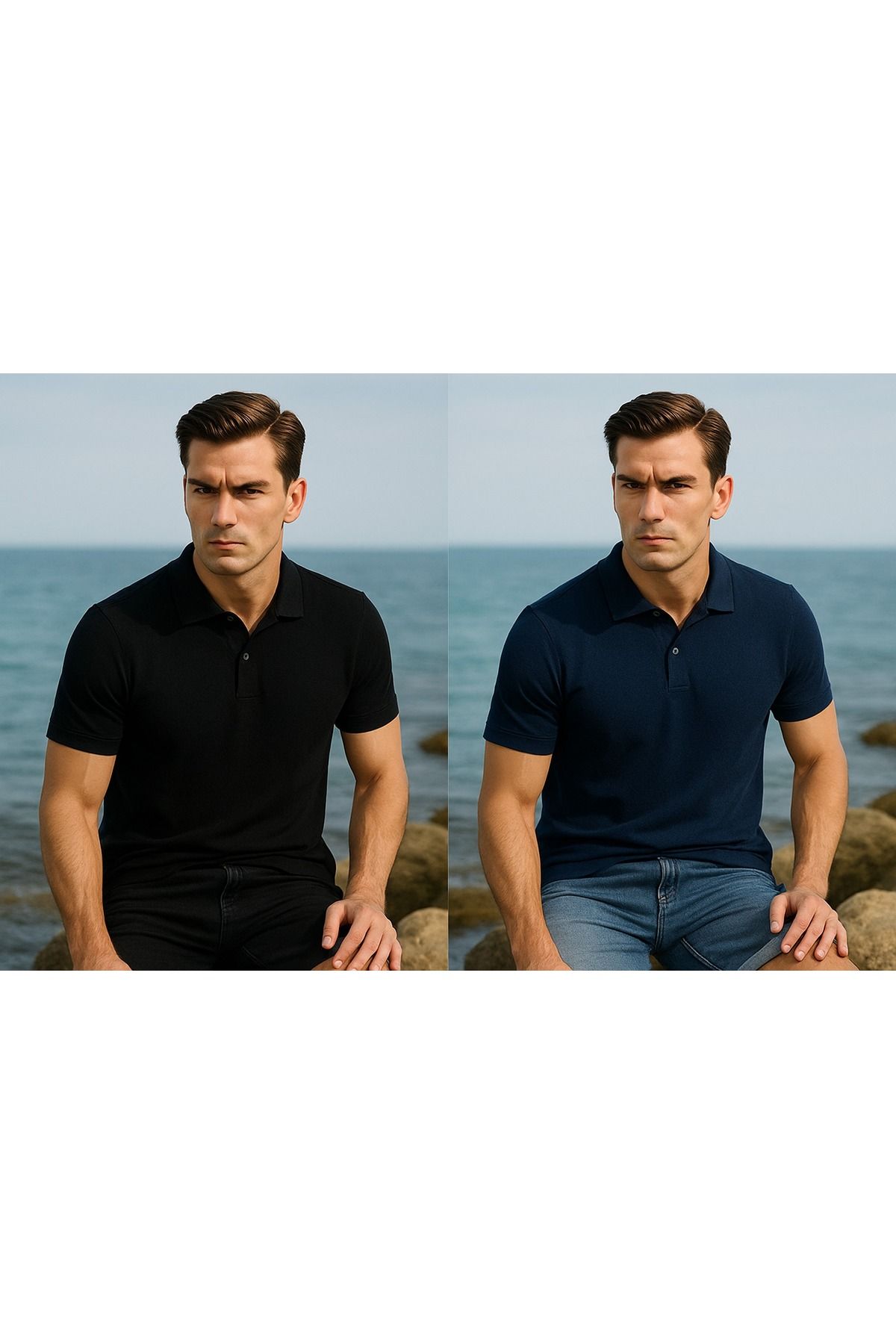 LC Waikiki %100 Pamuk Terletmez Kumaş Polo Yaka Erkek T-Shirt 2'li Paket