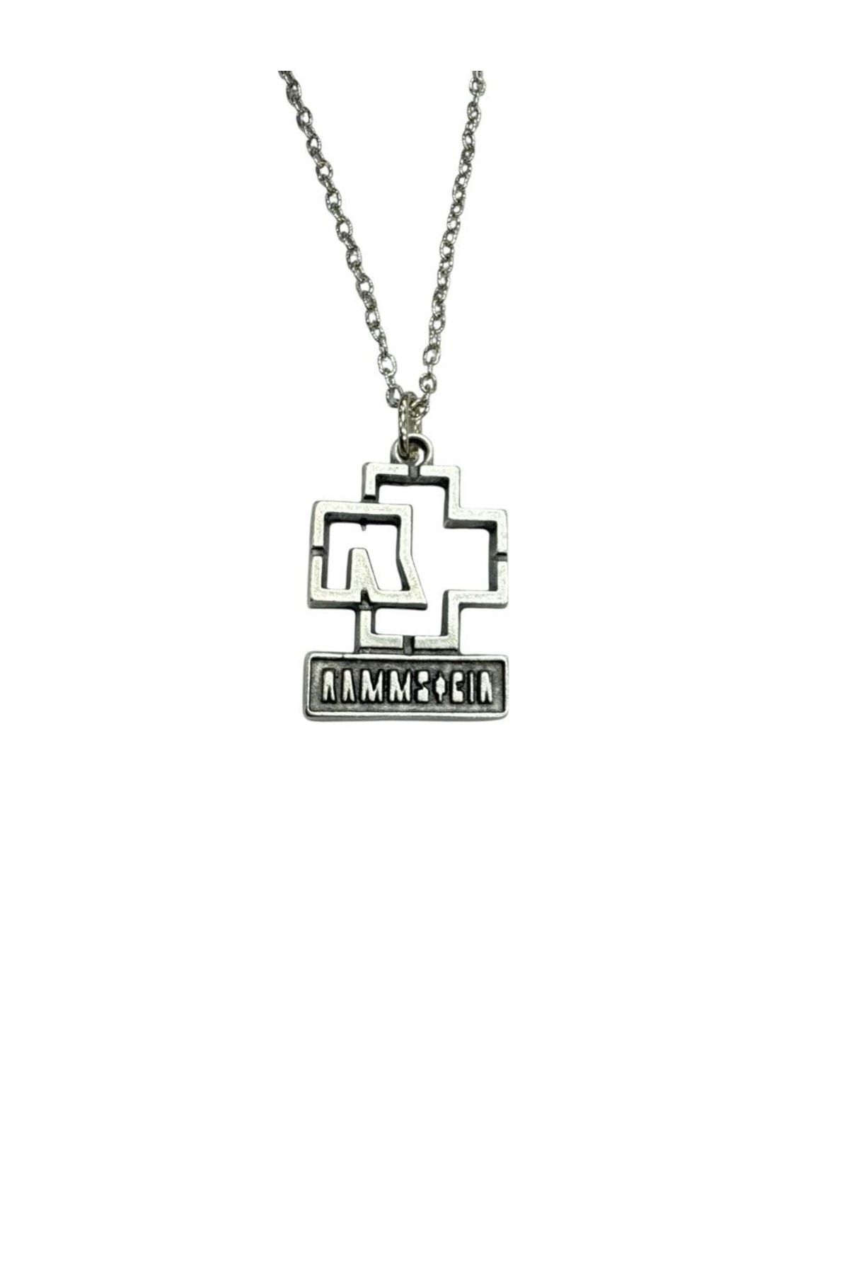 Herşey Nota Rammstein Logo Tasarımlı Metal Kolye – Unisex - 60 cm