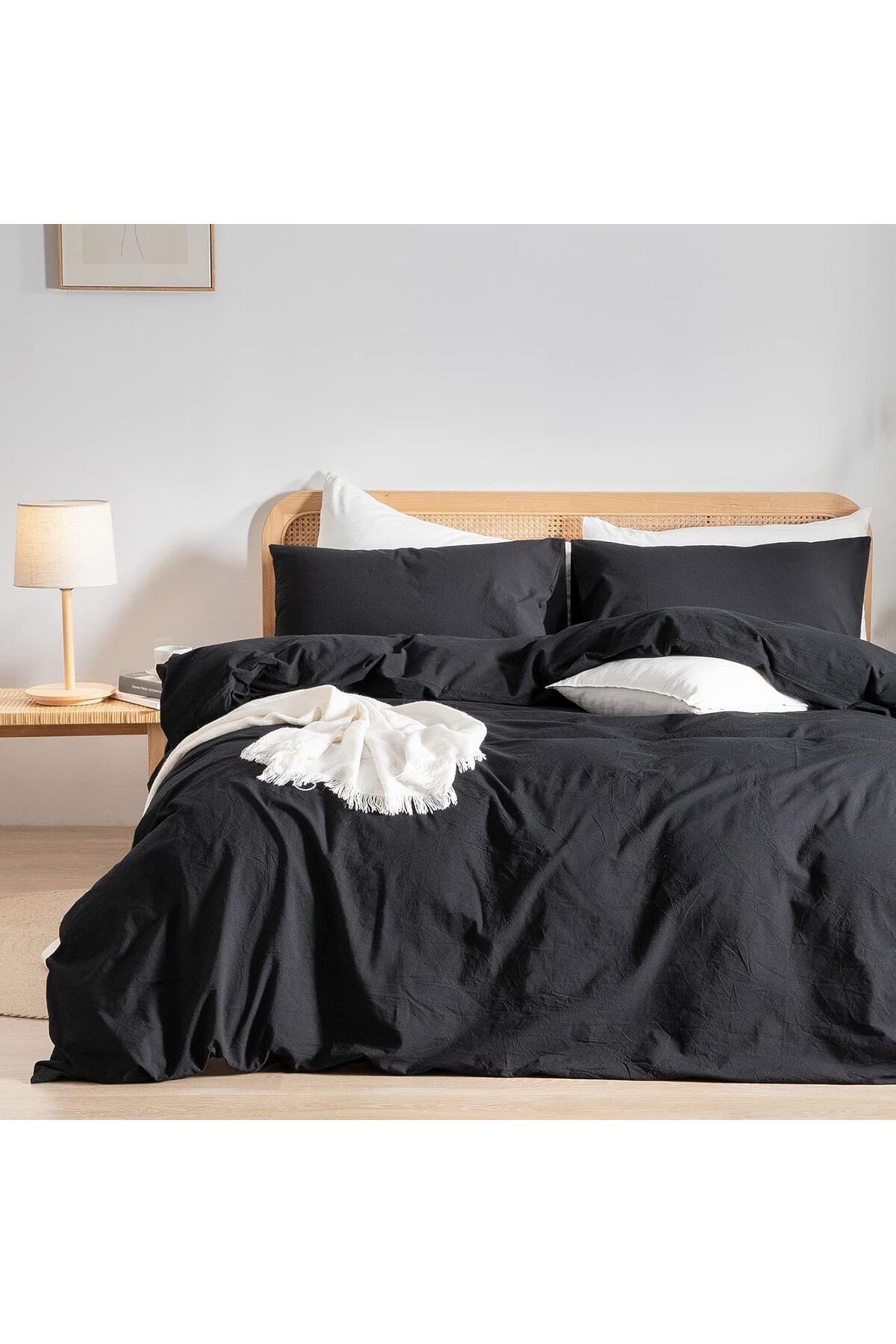 Sheri Home Tekstil Pure Beyaz Çift Kişilik Nevresim Seti(YORGAN KILIFI 2 Lİ YASTIK KILIFI) %100 OtelPamukty6655888