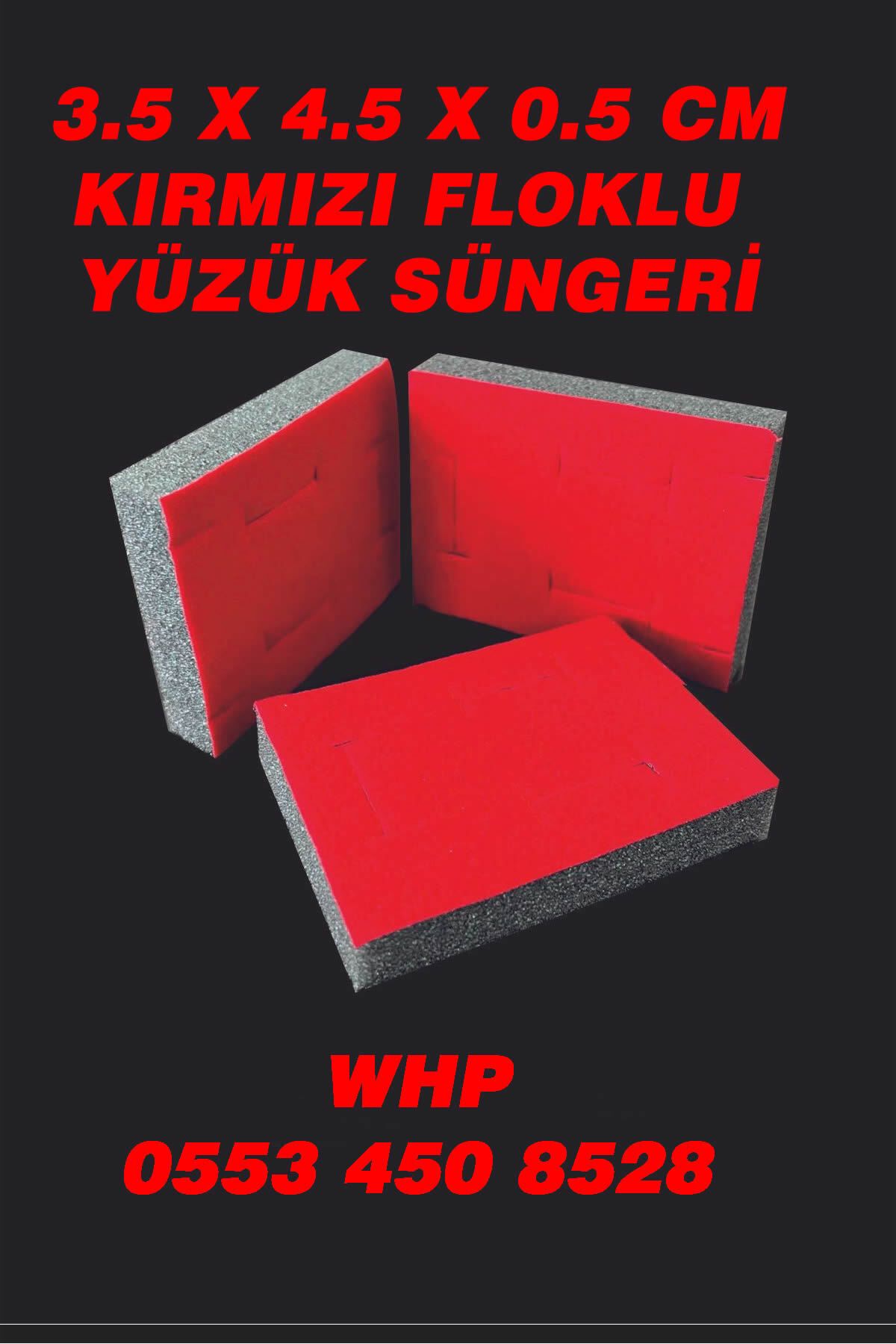 ÇUKUROVA ÜTÜ 10 ADET KIRMIZI SÜNGER 3,5 X 4,5 X 0.5 CM (Yüzük Kutusu İçin)