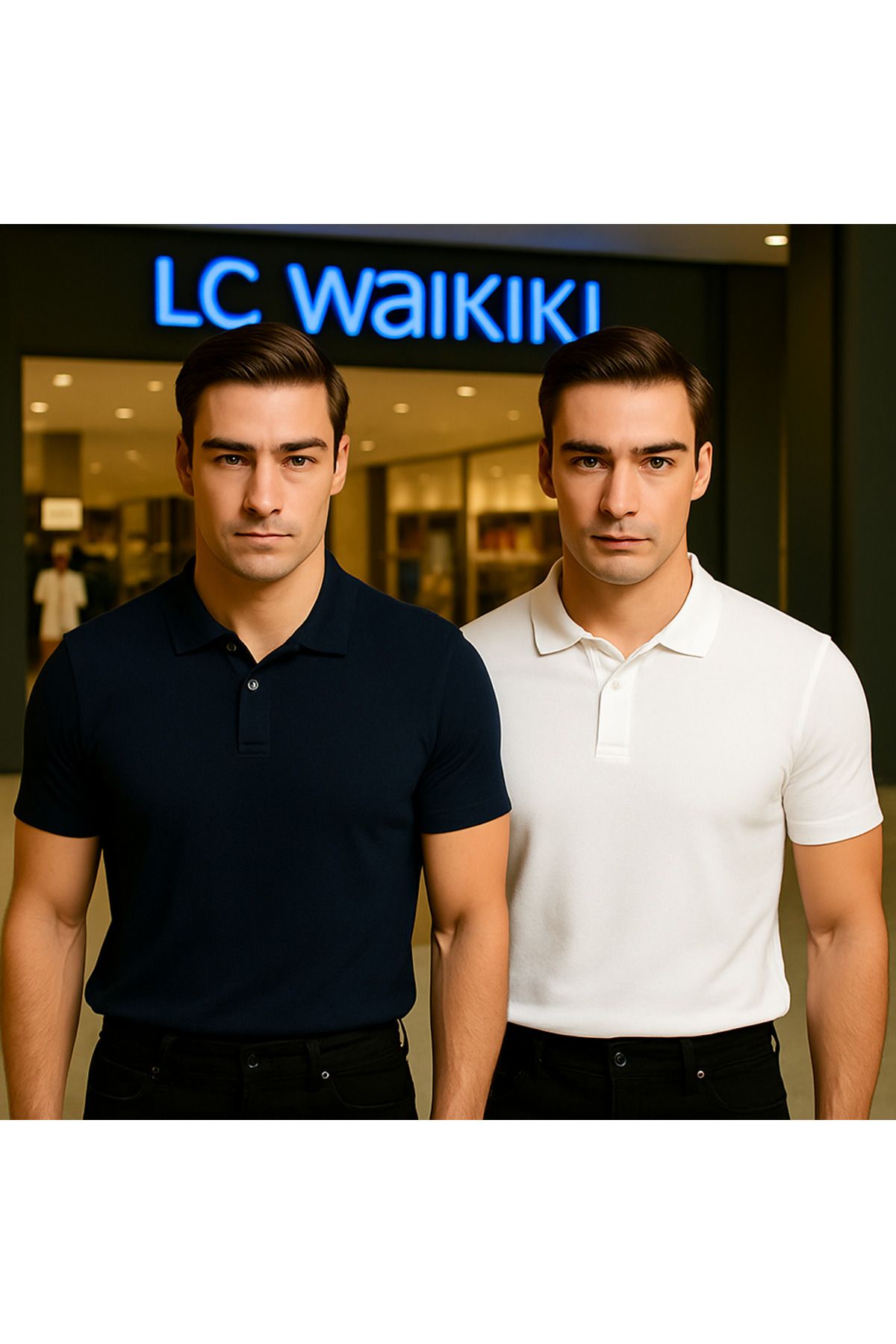 LC Waikiki Yeni Sezon Pamuklu Basic Polo Yaka Erkek T-Shirt 2'li Paket