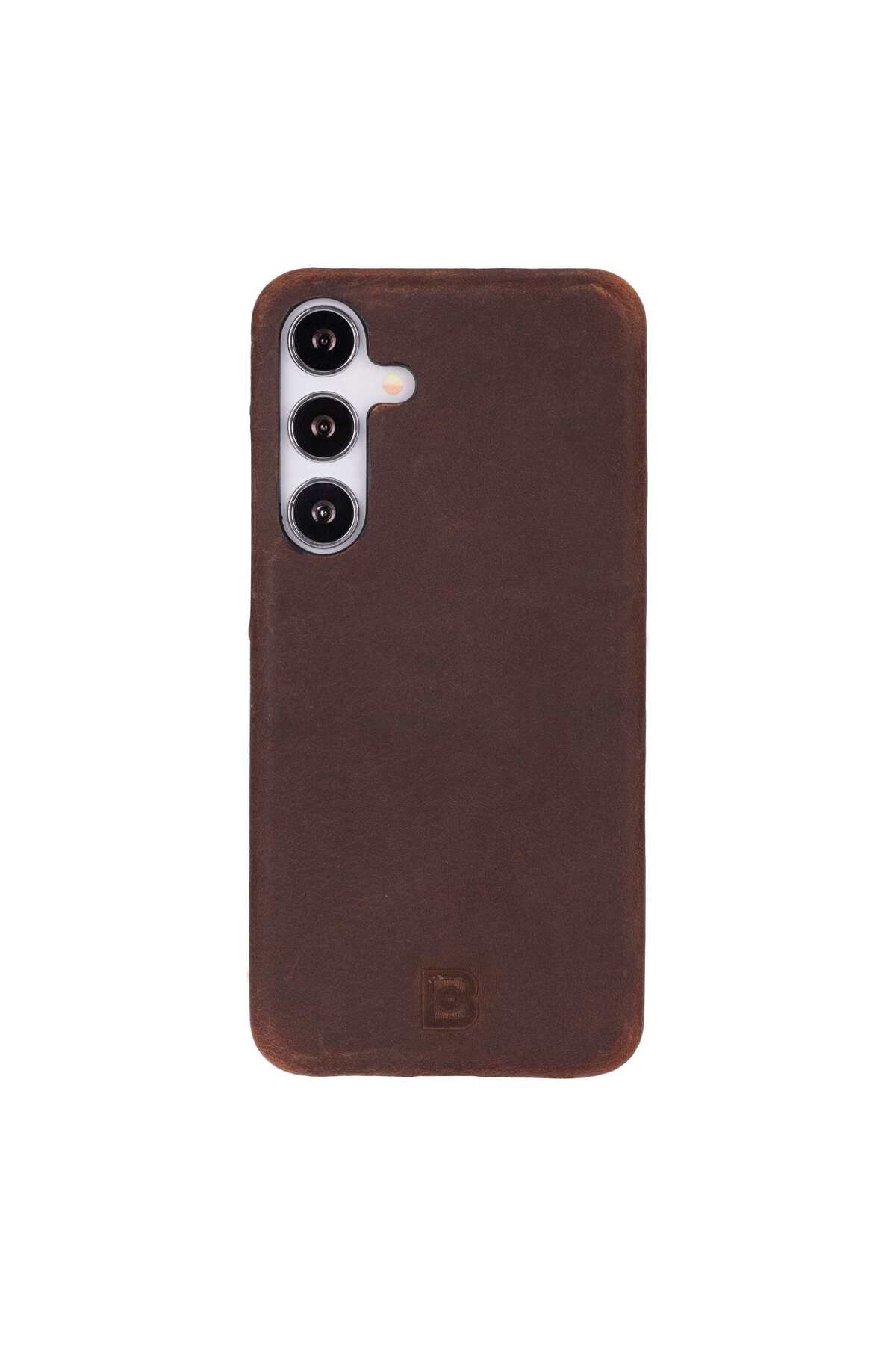 Bouletta Galaxy S25 Uyumlu Hakiki Deri Arka Kapak - Kahverengi