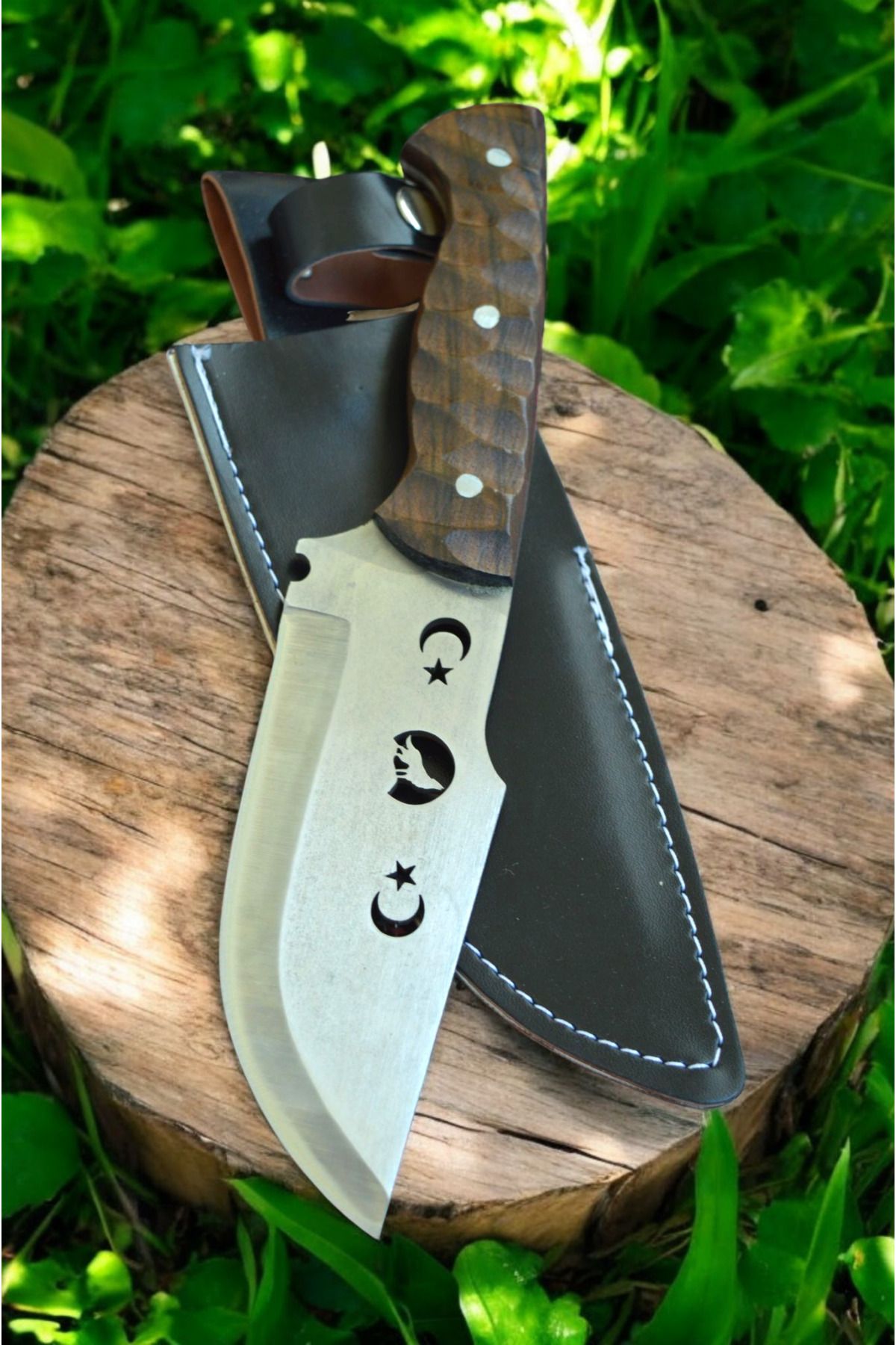 MERTCAN KNİFE 27 cm ay yıldızlı kurt outdoor av ve kamp bıçağı mutfak bıçağı çakı kasap et bıçağı