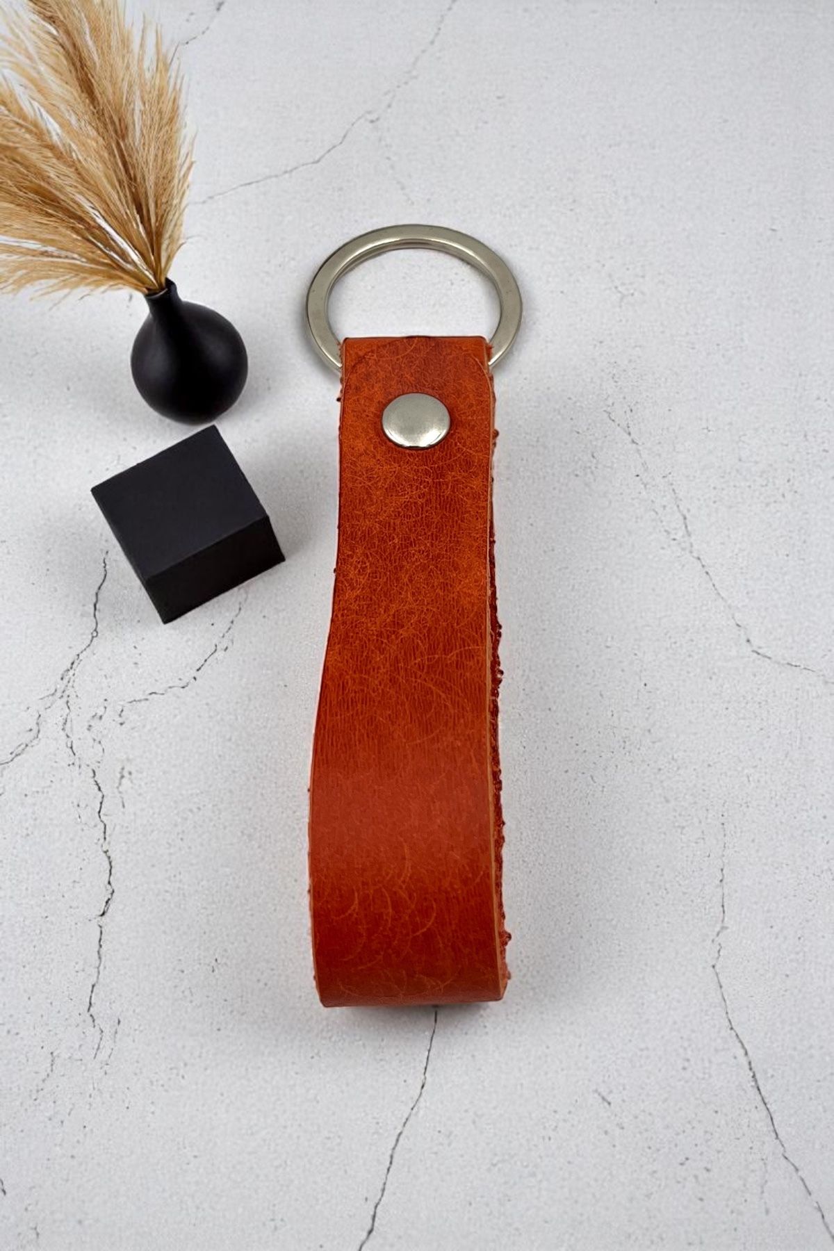 pepuza Hakiki Deri Artisan Series Anahtarlık Orange - Özelleştirilebilir